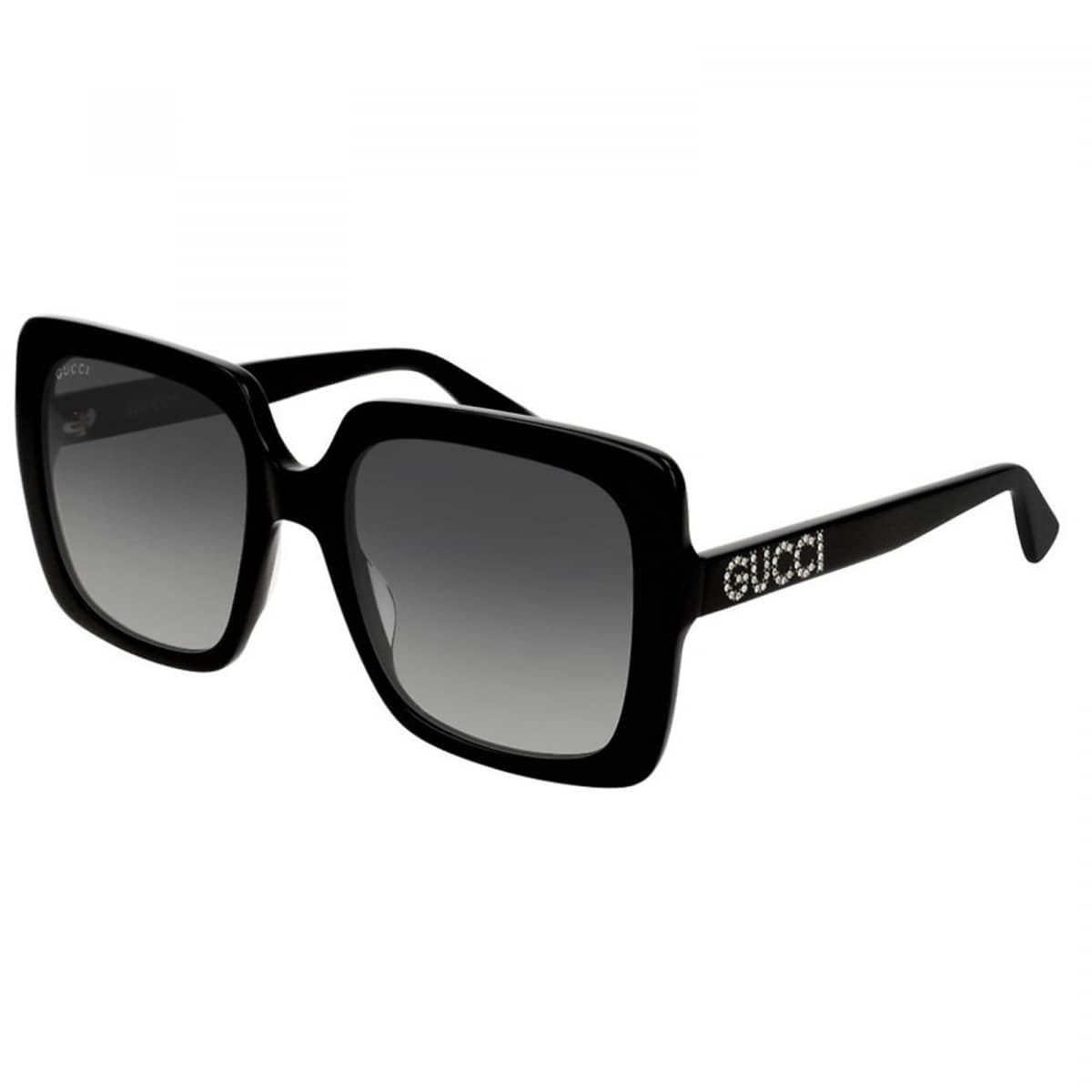 Gucci Sunglasses Square Full Rim, Black Frame And Grey Gradient Lens Gg0418S001