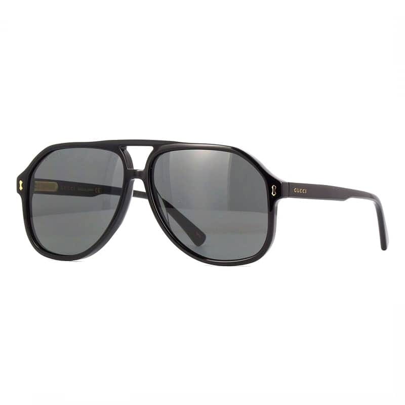 Gucci Sunglasses Aviator Full Rim, Black Frame And Grey Lens Gg1042S001