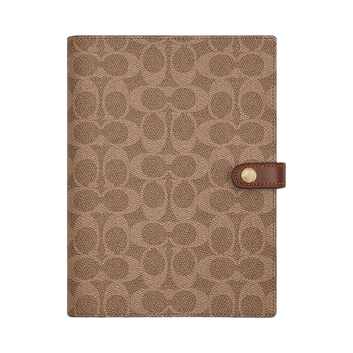 Coach Notebook In Signature Canvas Signature Canvas - Gold - Tan - Brown
