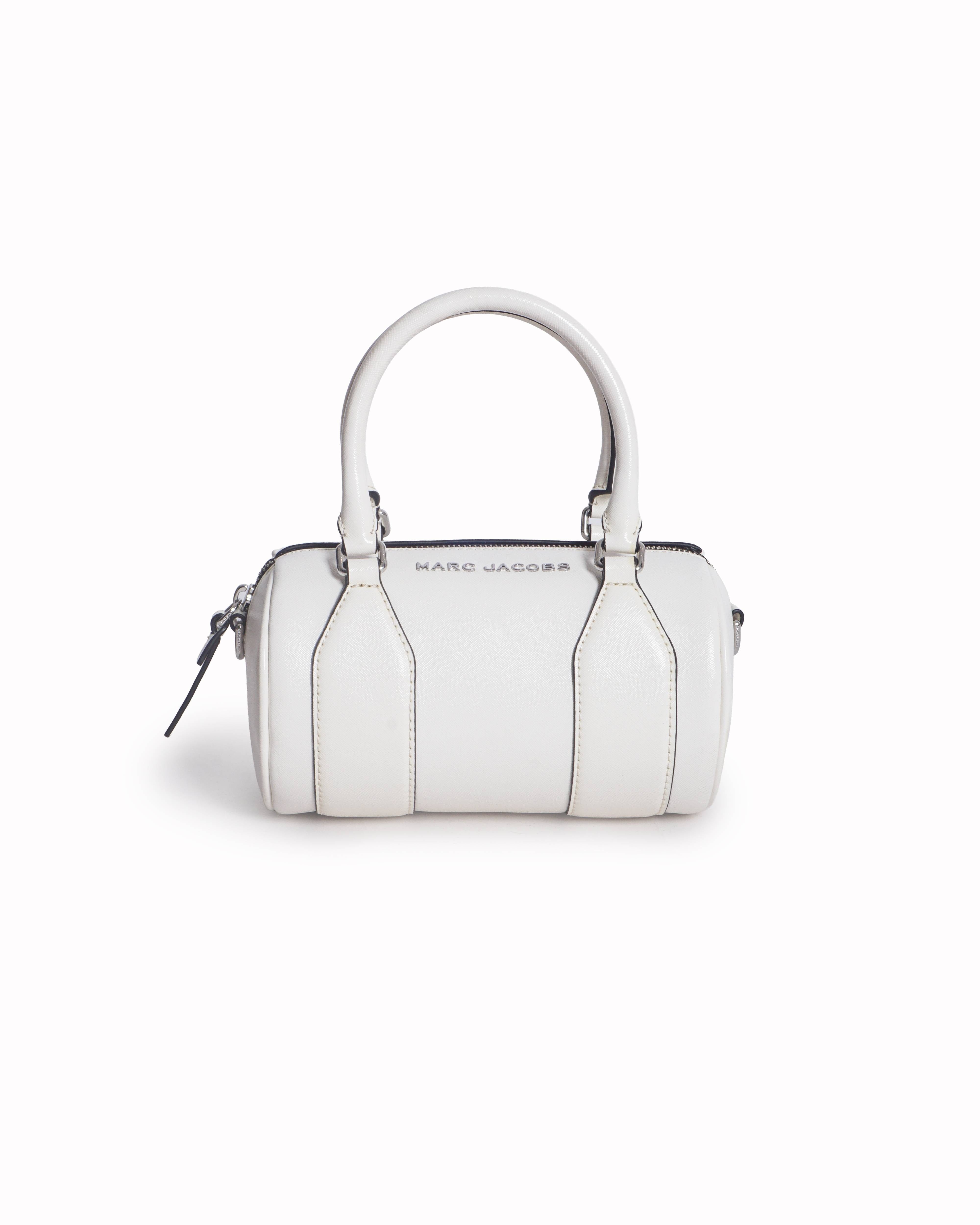 Marc Jacobs White Leather Barrel Crossbody Bag