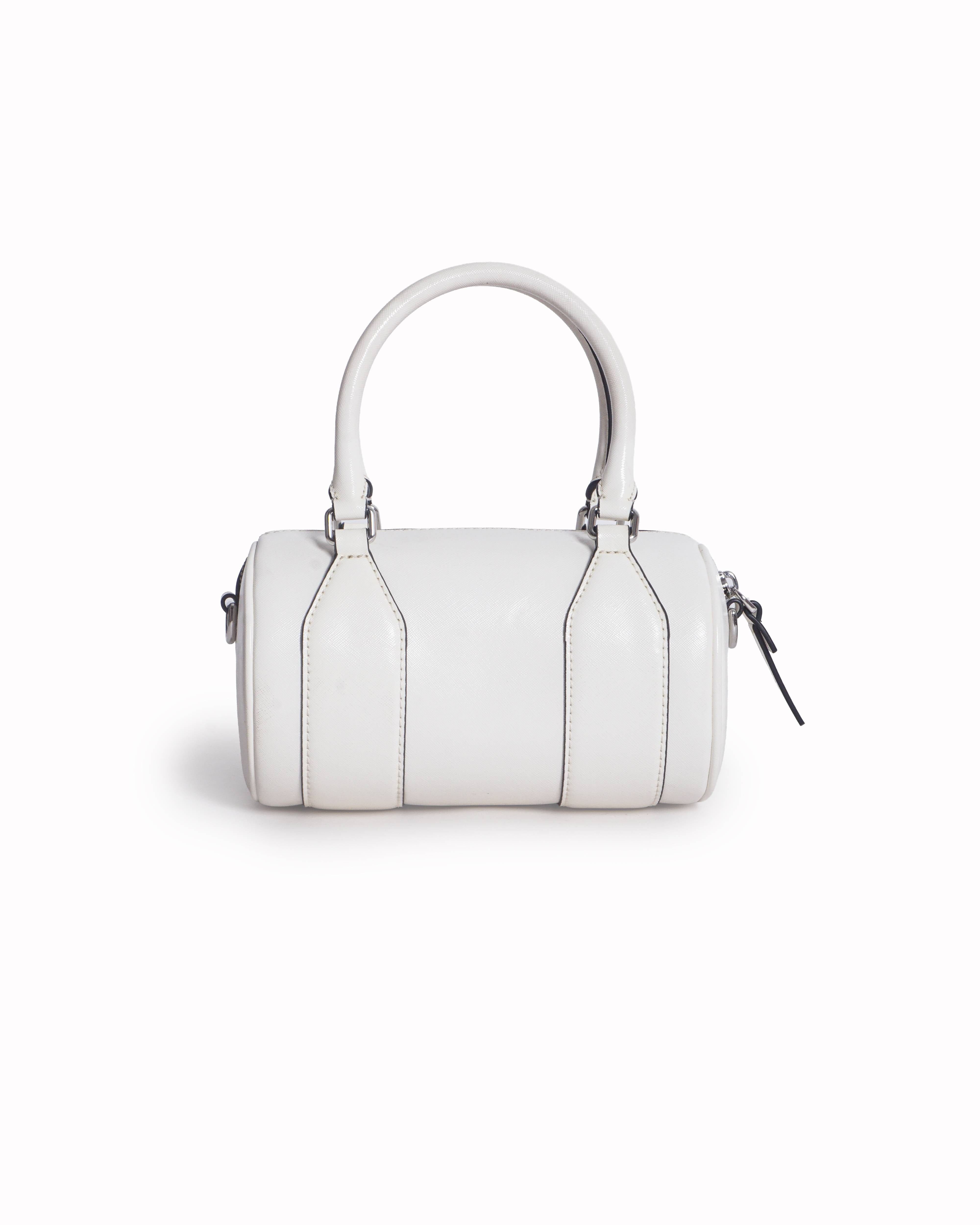 Marc Jacobs White Leather Barrel Crossbody Bag