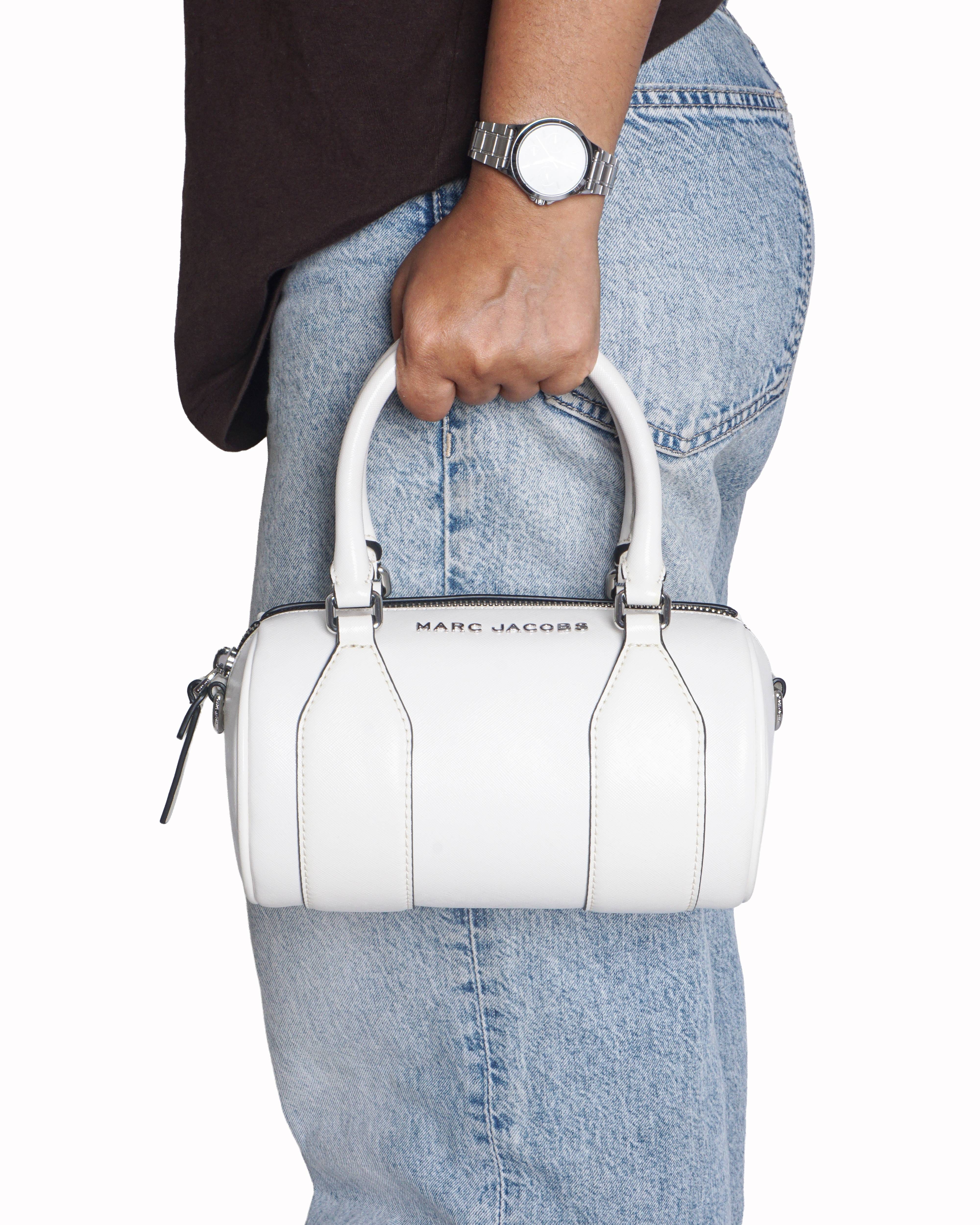 Marc Jacobs White Leather Barrel Crossbody Bag