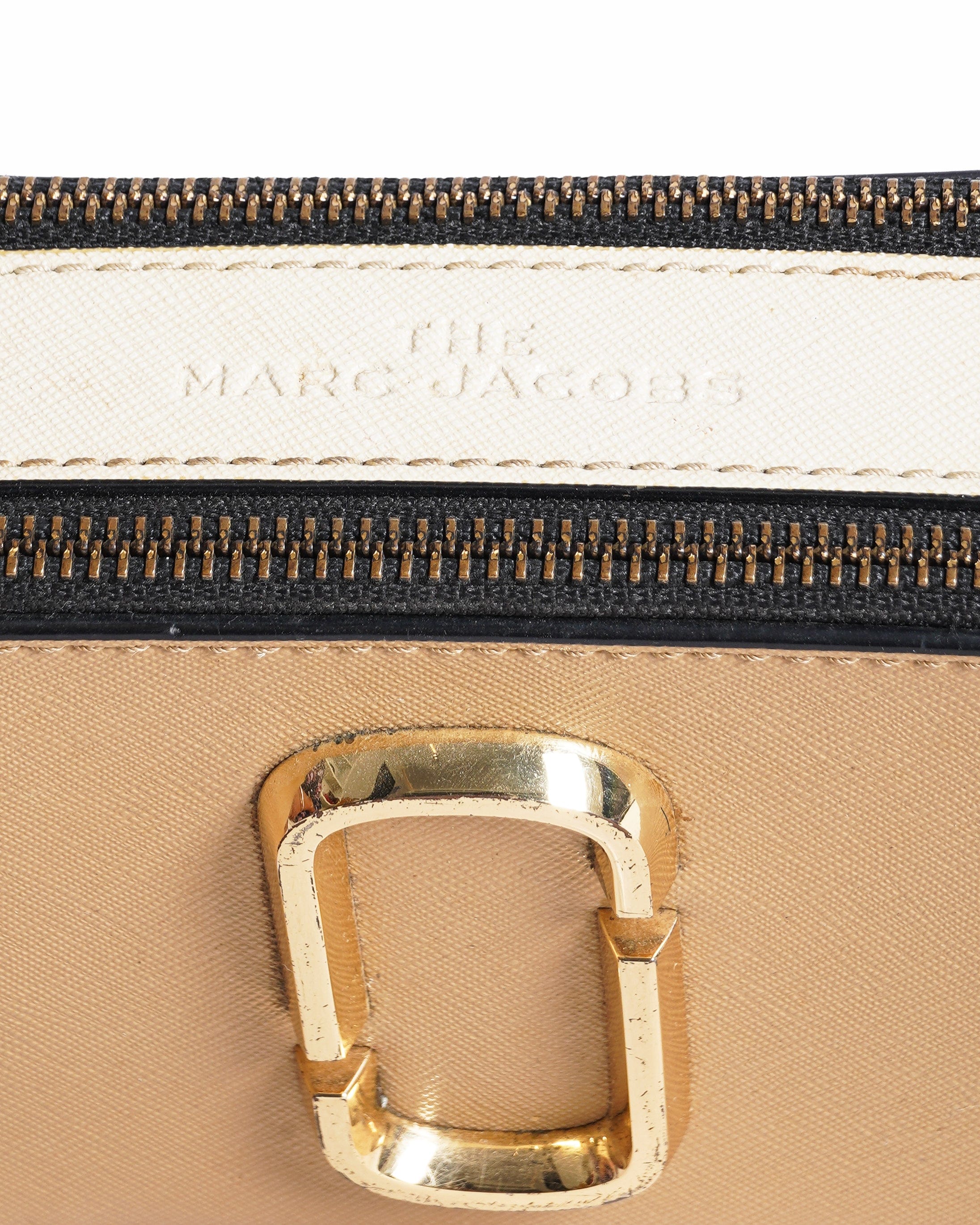 Marc Jacobs Tan & Pink The Snapshot Crossbody Bag