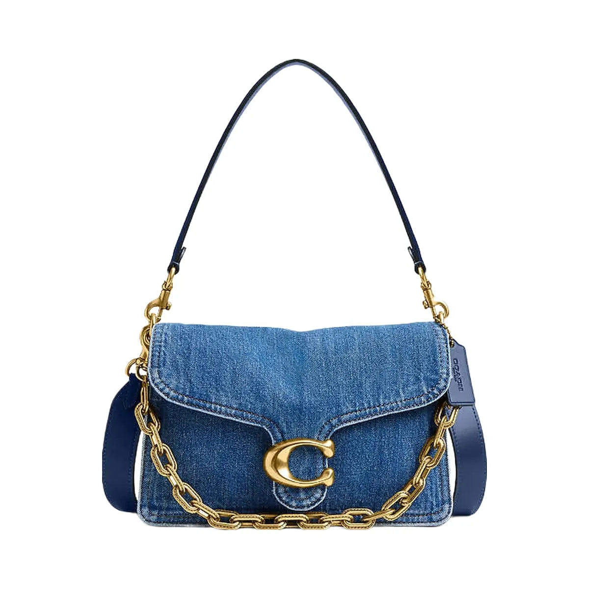 Coach Chain Tabby Shoulder Bag Denim - Brass - Deep Blue