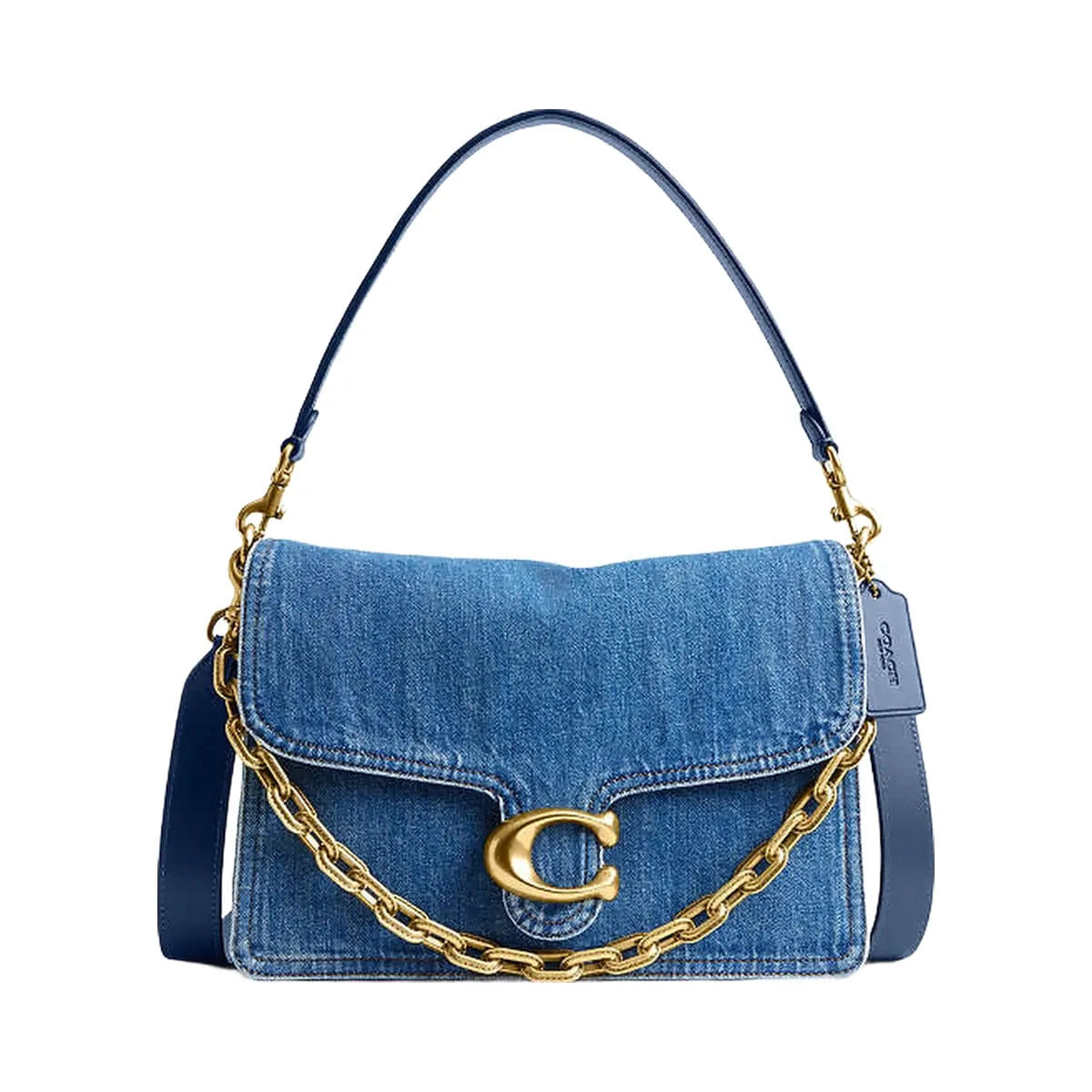 Coach Chain Tabby Shoulder Bag 30 Denim - Brass - Deep Blue