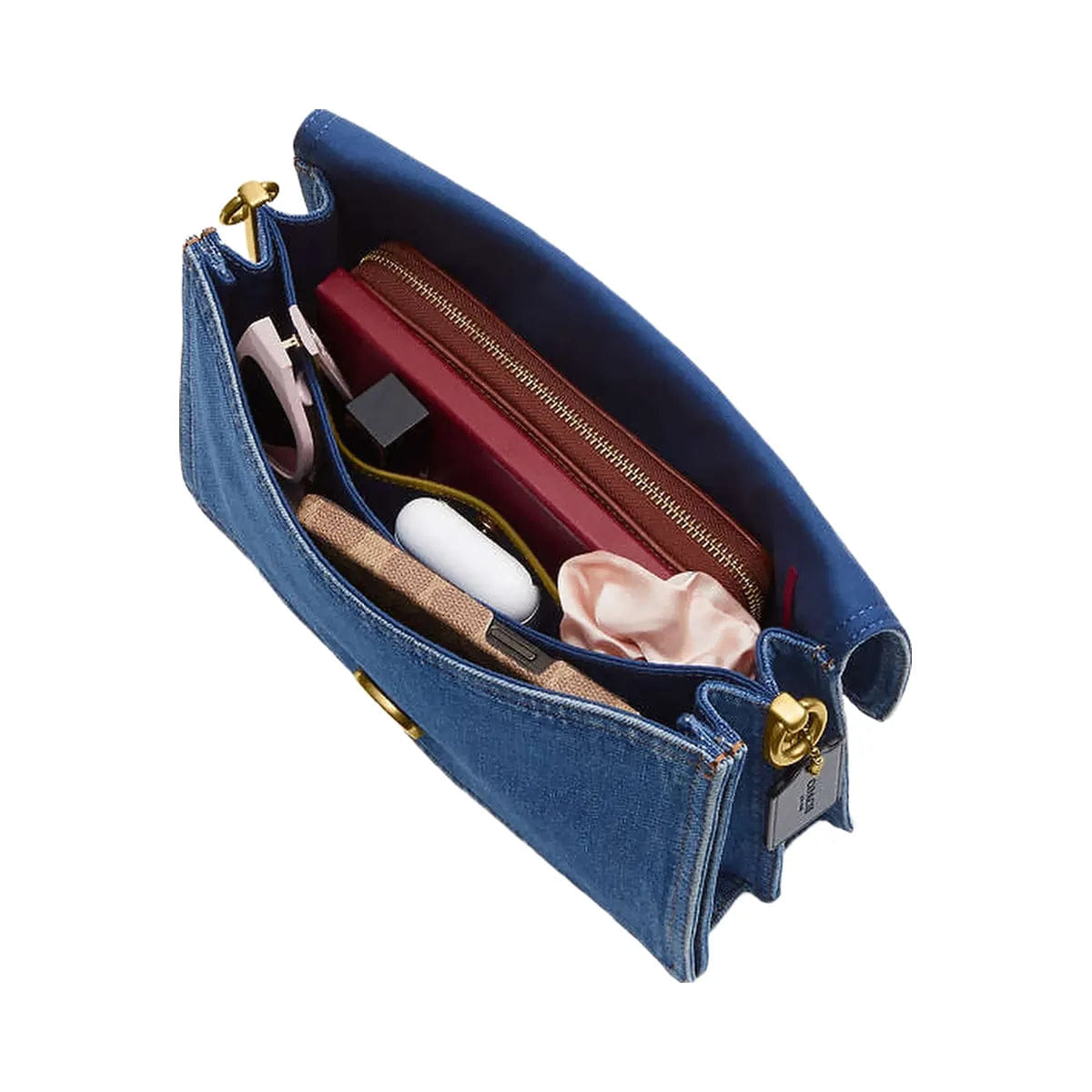 Coach Chain Tabby Shoulder Bag 30 Denim - Brass - Deep Blue