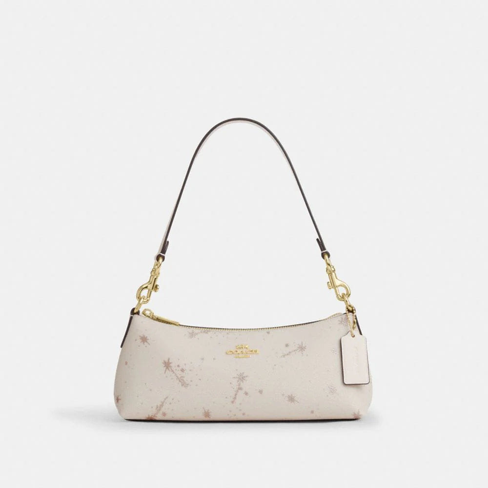 Coach Charlotte Shoulder Bag With Star Print Gold Chalk Multi
