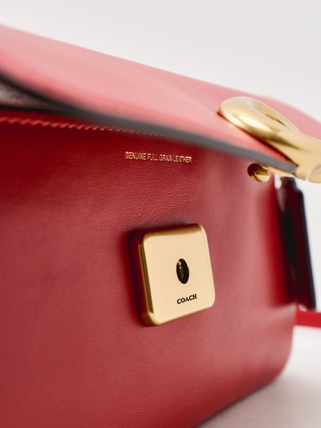 Coach Refined Calf Leather Jet Shoulder Bag Poppy