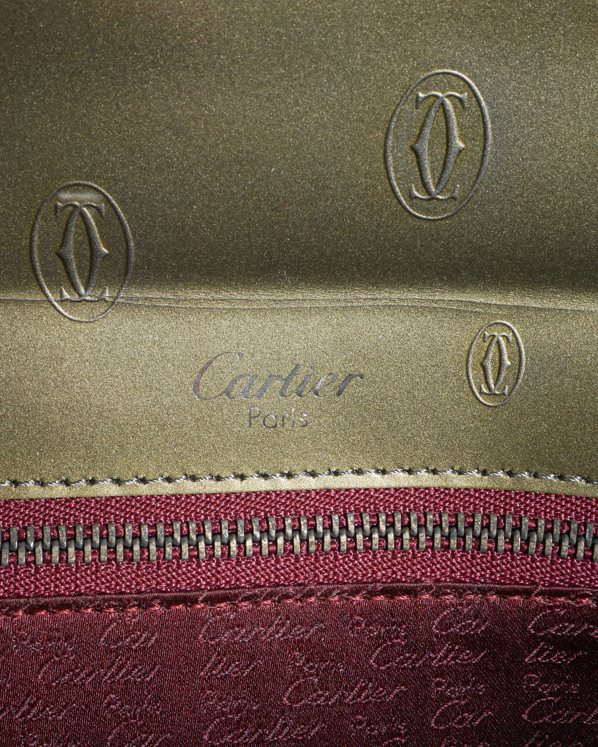 Cartier Metallic Green Happy Birthday Patent Leather Baguette Bag