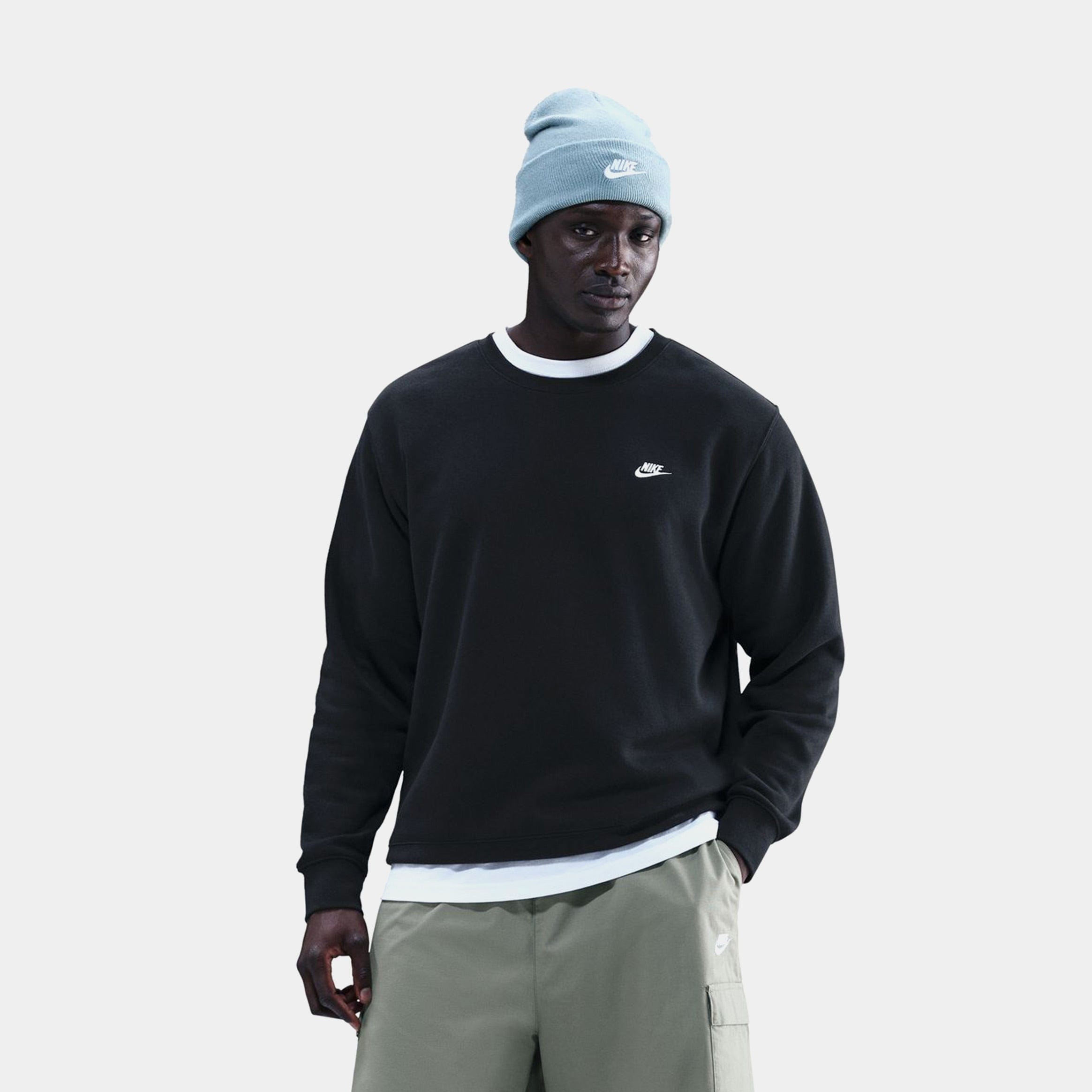 Nike NSW Club Fleece Mens Crew (Black/White)