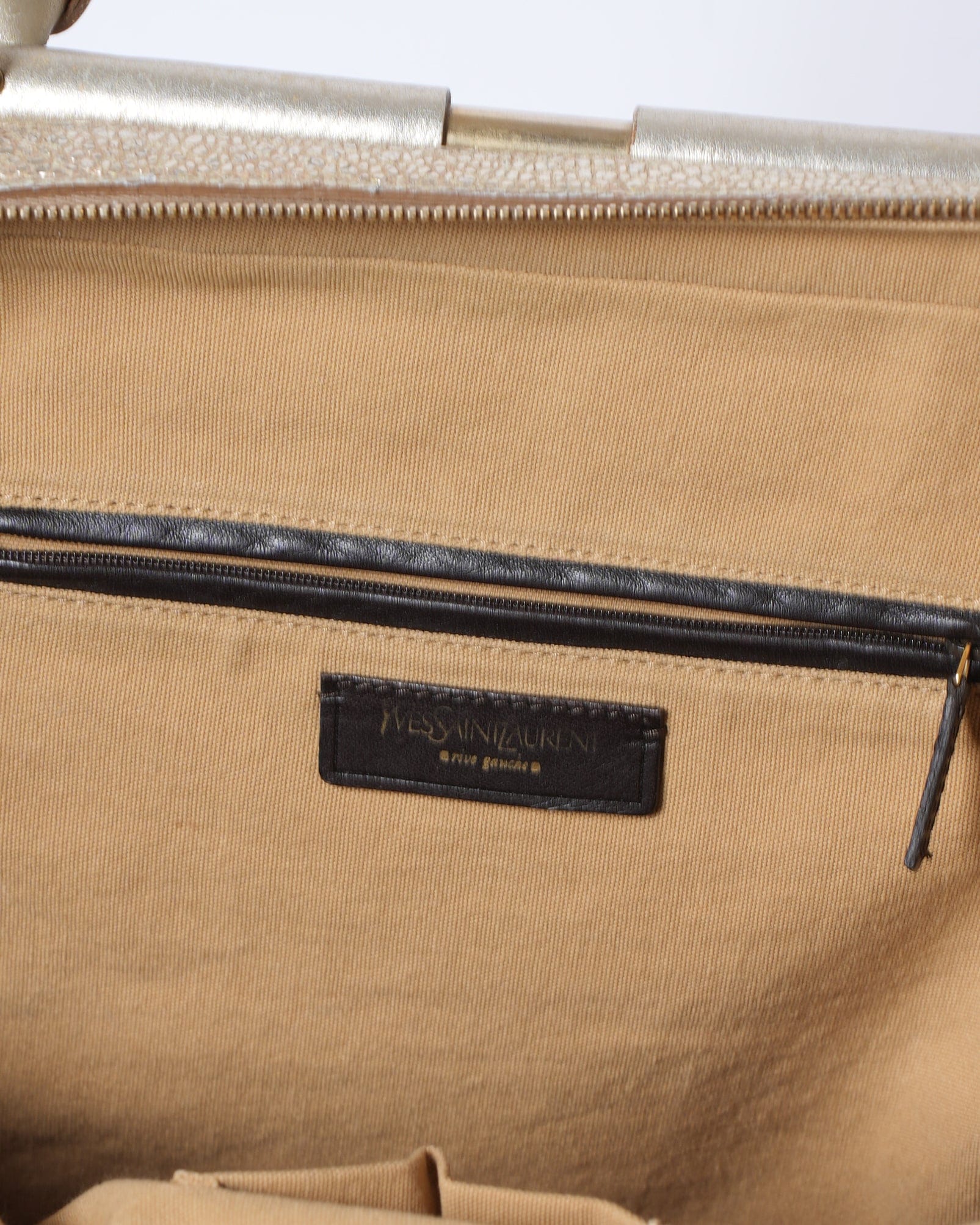 Saint Laurent Metallic Gold Leather Majorelle Tote Bag