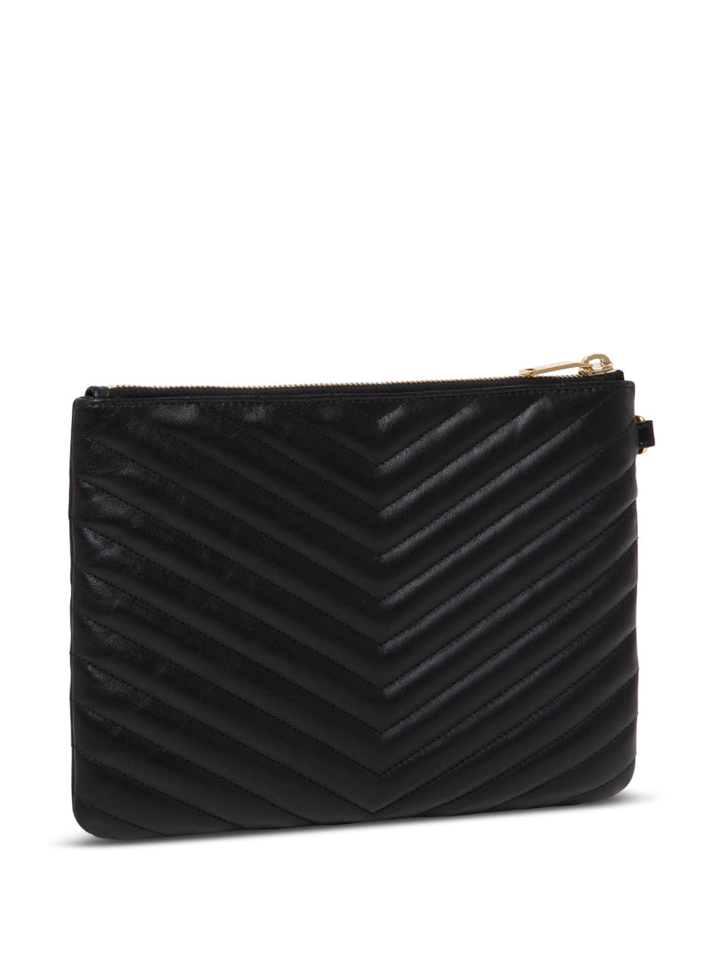 Saint Laurent Women Handbag Monogram In Black Chevron Leather Woman
