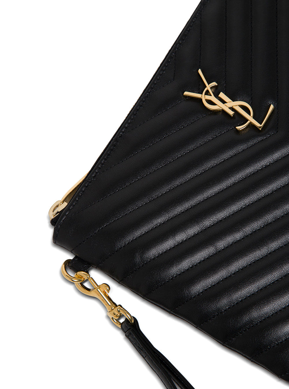 Saint Laurent Women Handbag Monogram In Black Chevron Leather Woman