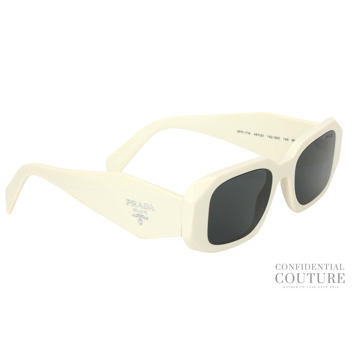 Prada White UV - Protected Rectangle Sunglasses - 0PR 17WS