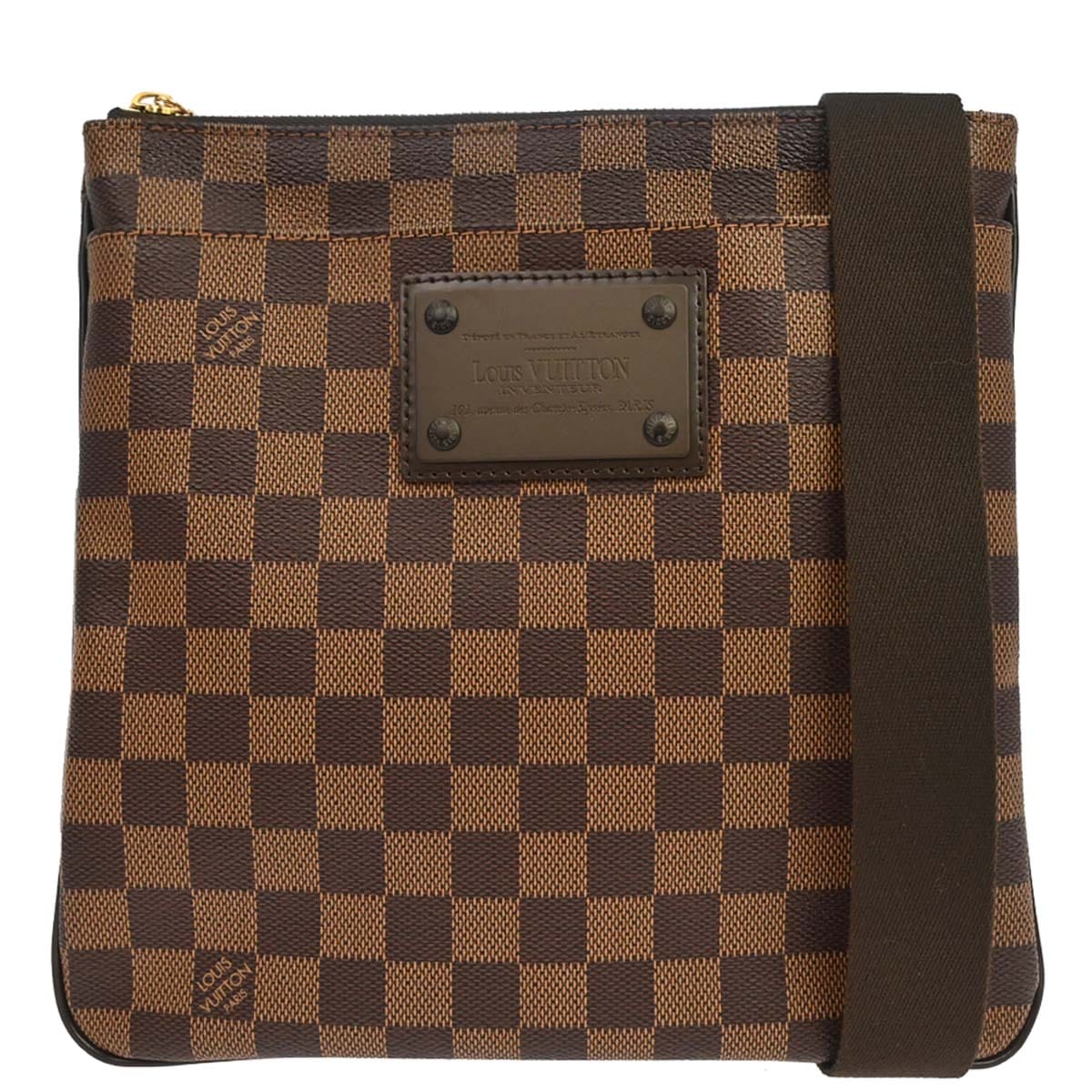 Louis Vuitton 2010 Damier Pochette Plate Brooklyn Shoulder Bag N41100