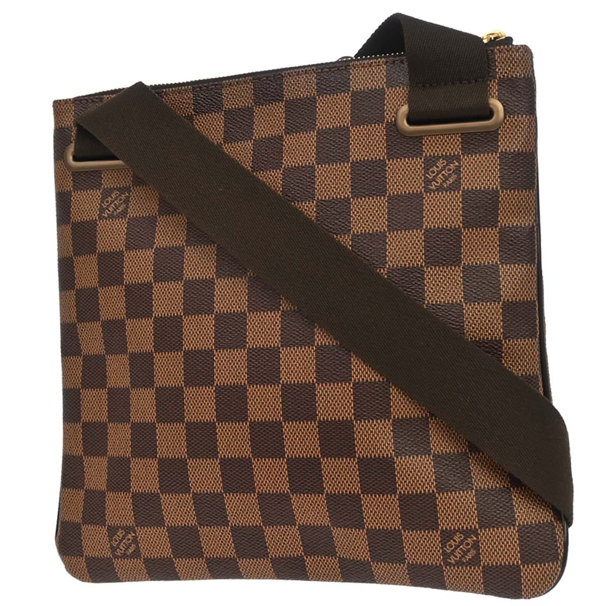 Louis Vuitton 2010 Damier Pochette Plate Brooklyn Shoulder Bag N41100