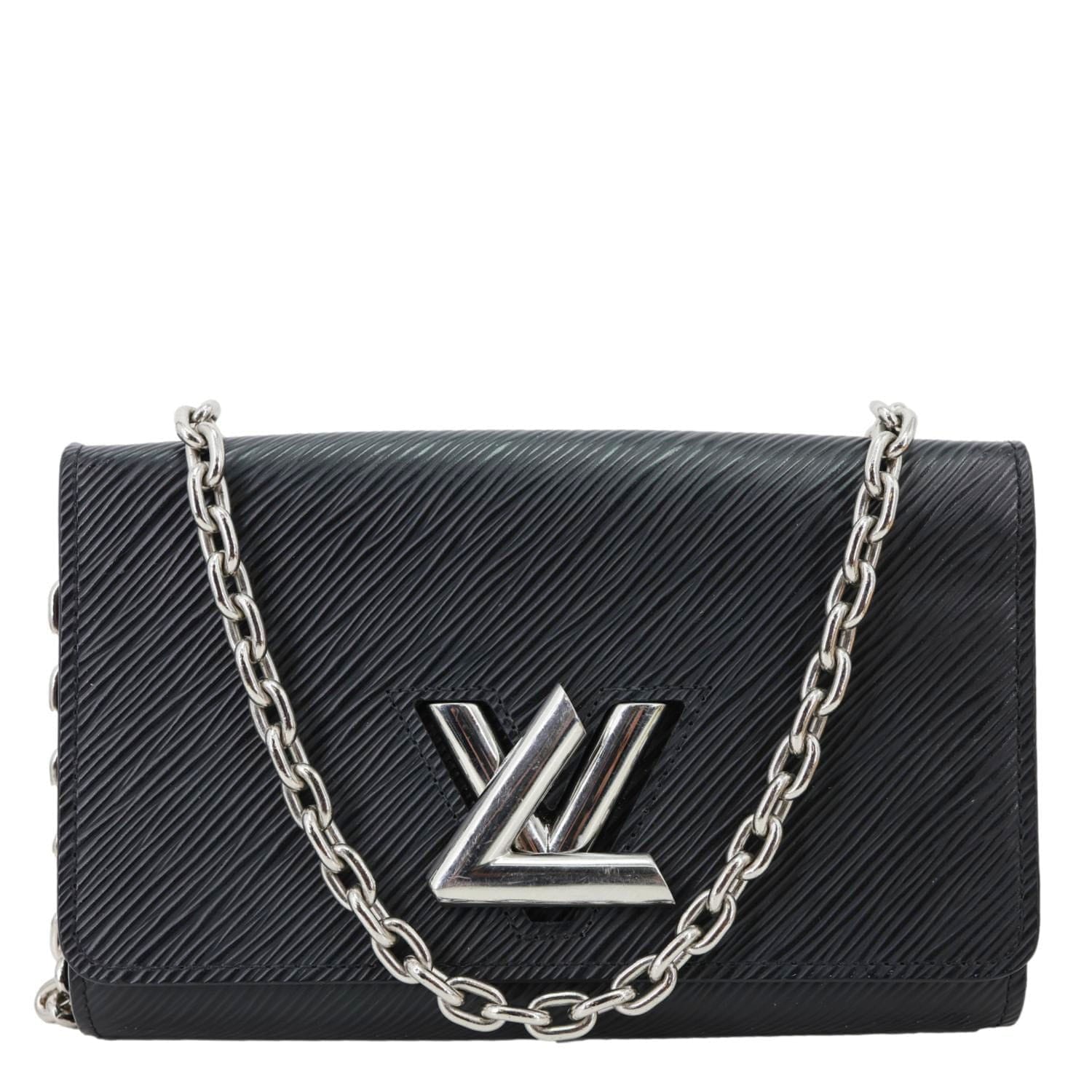 LOUIS VUITTON Twist Epi Leather Chain Wallet Shoulder Bag Black