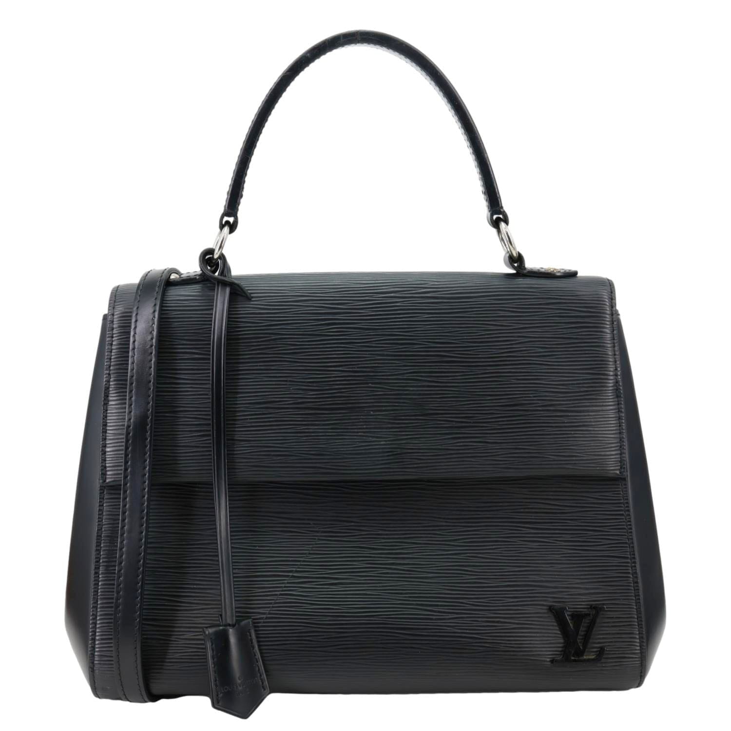 LOUIS VUITTON Cluny MM Epi Leather Top Handle Shoulder Bag Black