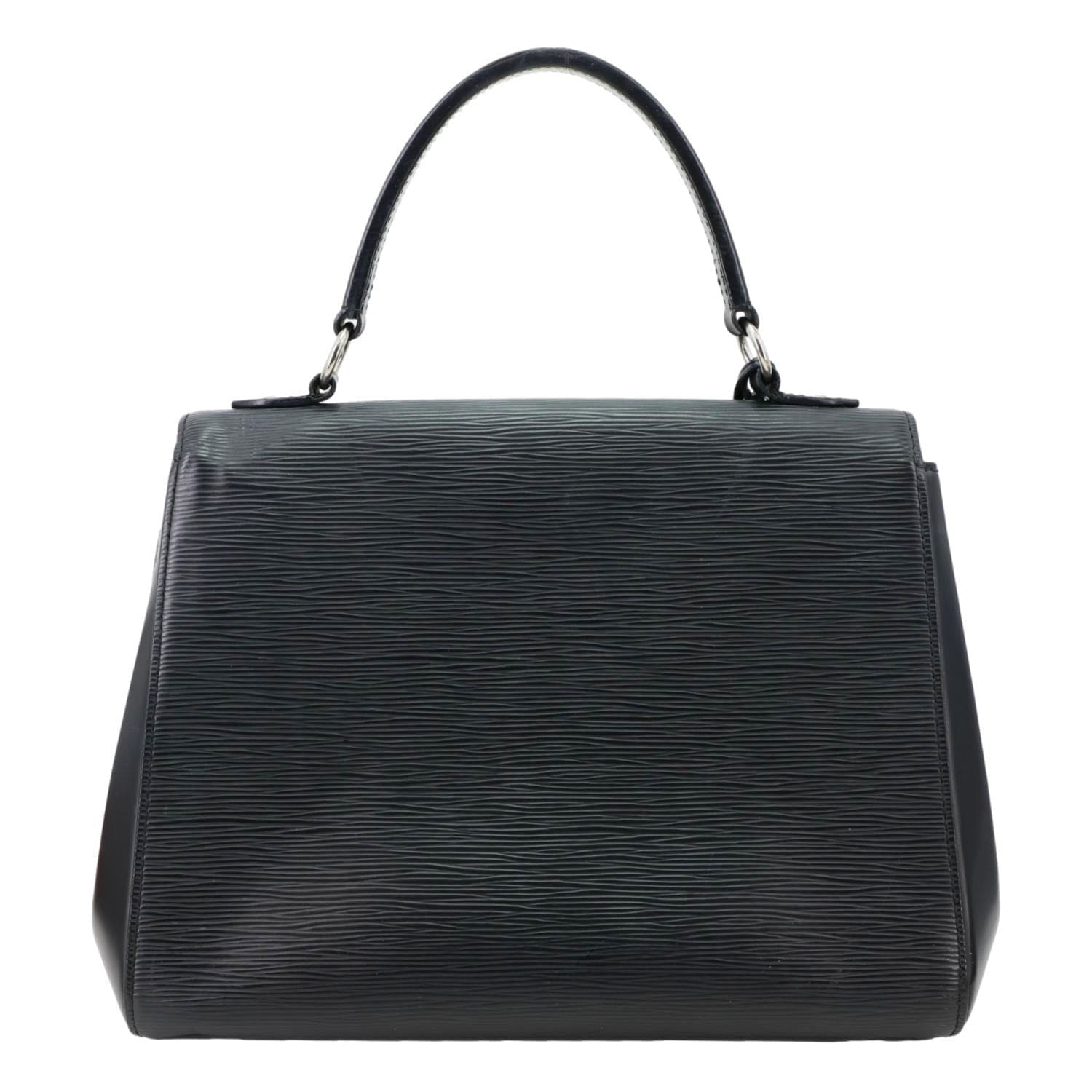 LOUIS VUITTON Cluny MM Epi Leather Top Handle Shoulder Bag Black