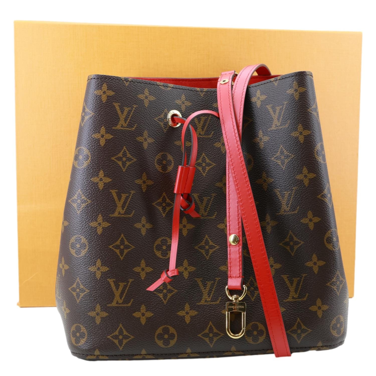 LOUIS VUITTON Neonoe MM Giant Monogram Canvas Bucket Shoulder Bag Brown