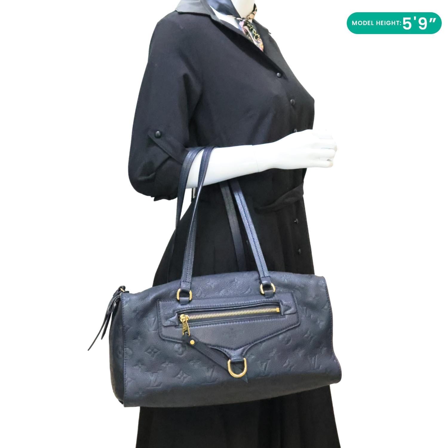 LOUIS VUITTON Inspiree Monogram Empreinte Leather Shoulder Bag Navy Blue