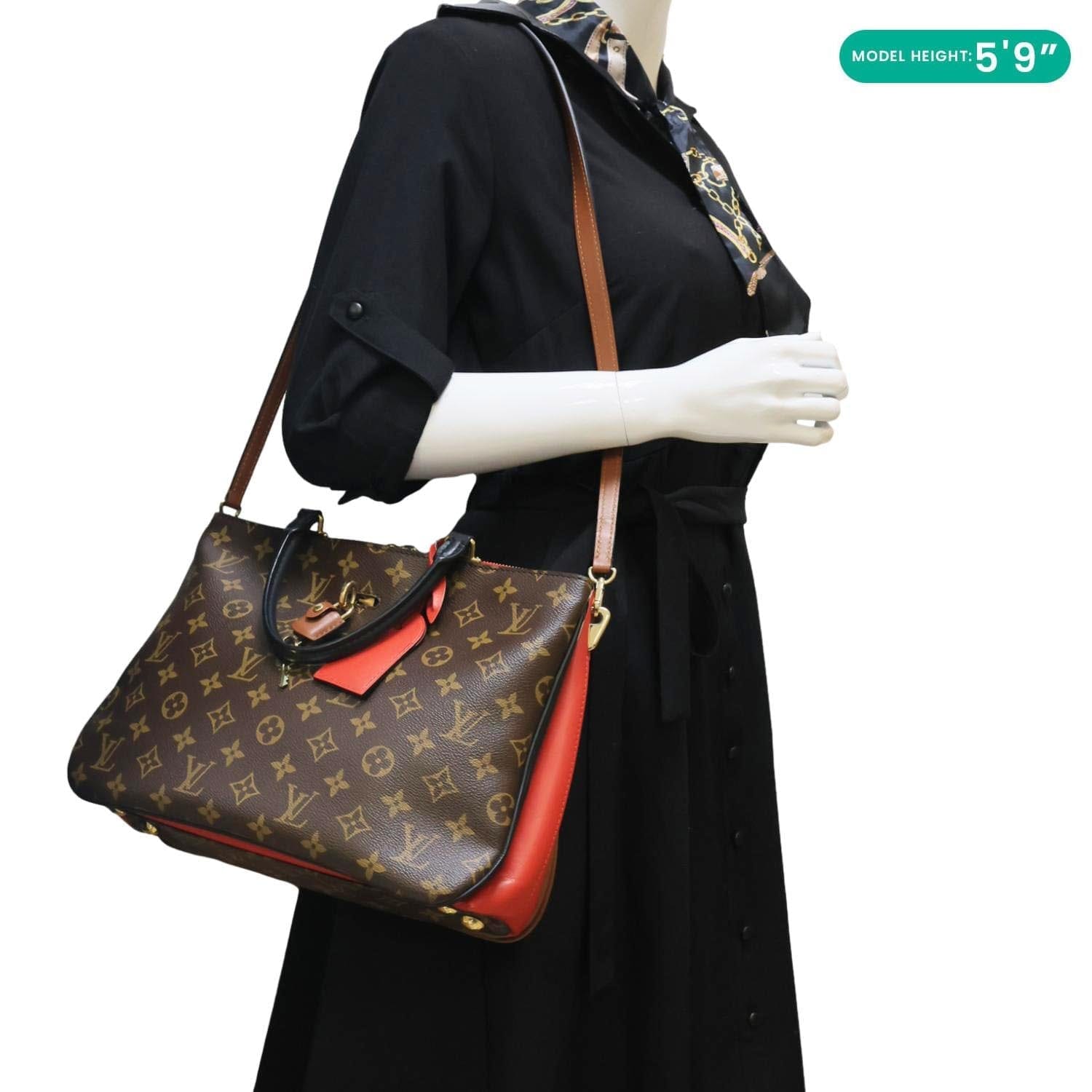 LOUIS VUITTON Millefeuille Monogram Canvas Shoulder Bag Red