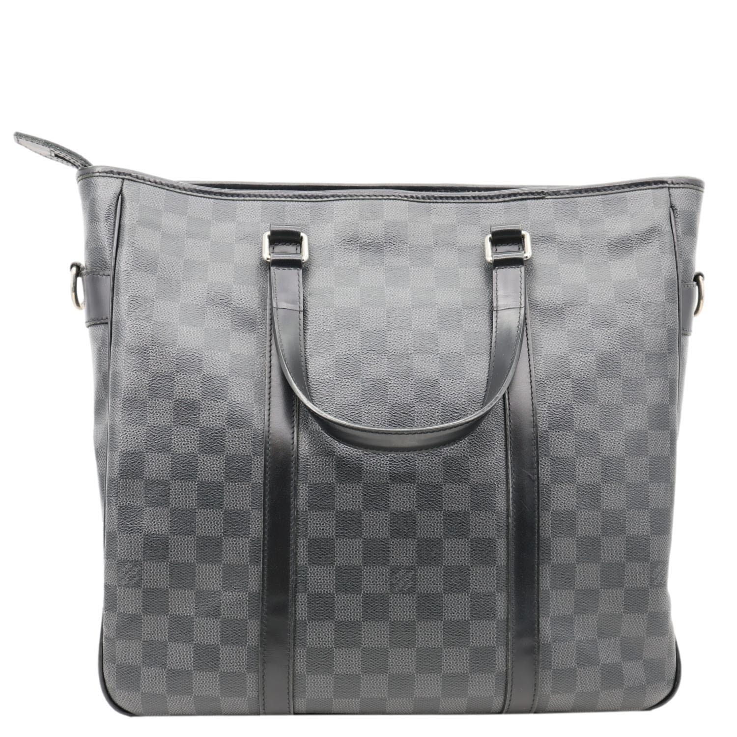 LOUIS VUITTON Tadao Damier Graphite Shoulder Bag Black