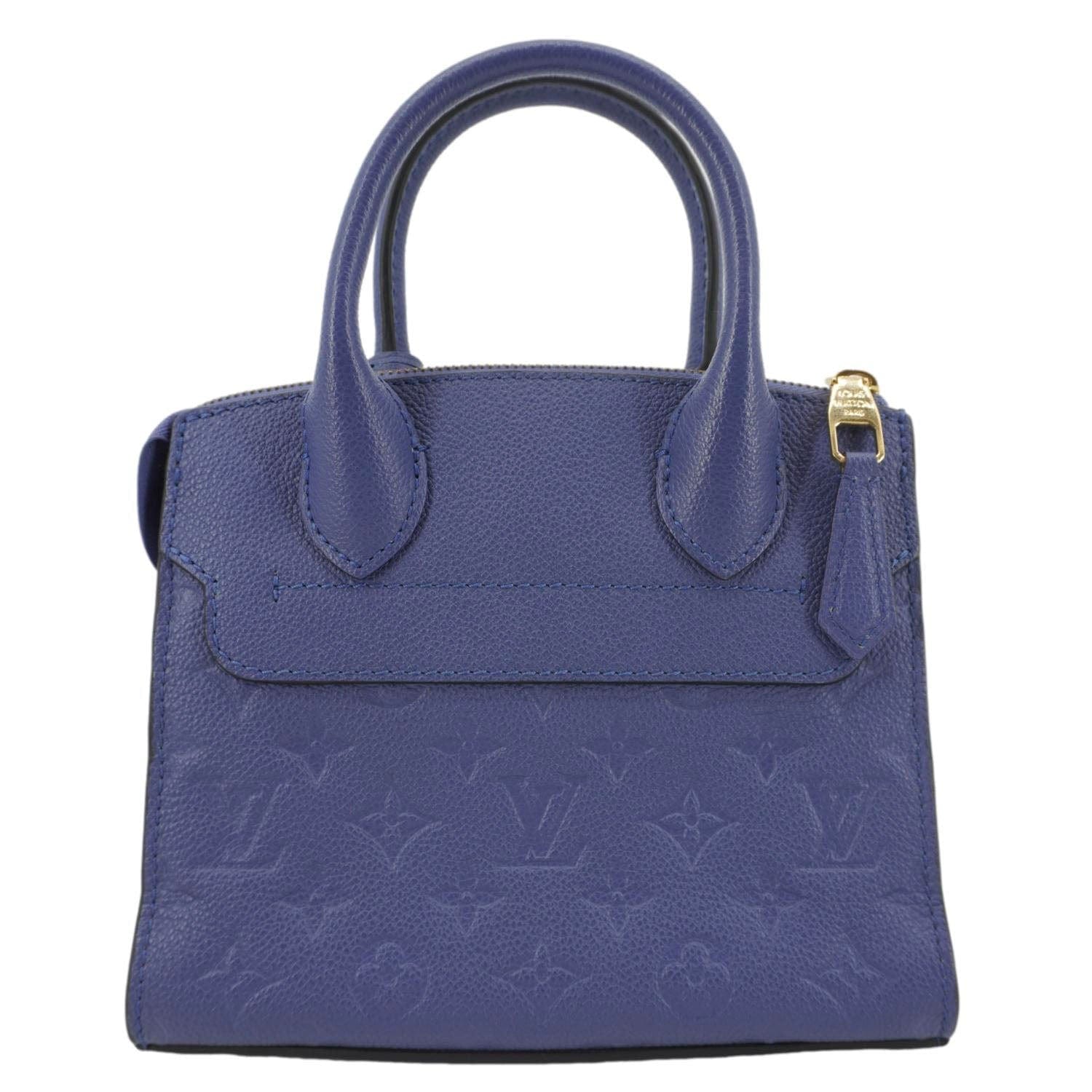 LOUIS VUITTON Pont Neuf Monogram Empreinte Leather Shoulder Bag Blue
