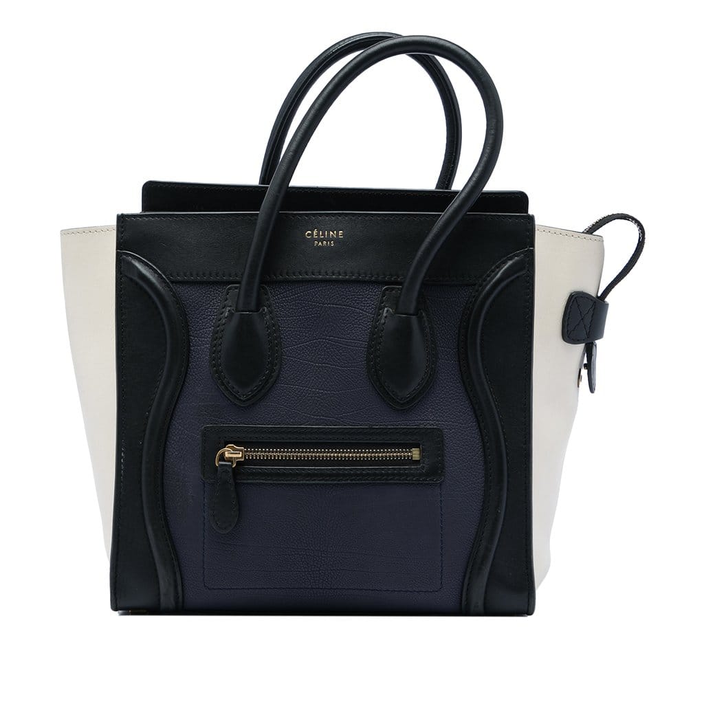 Celine Micro Tricolor Leather Luggage Tote