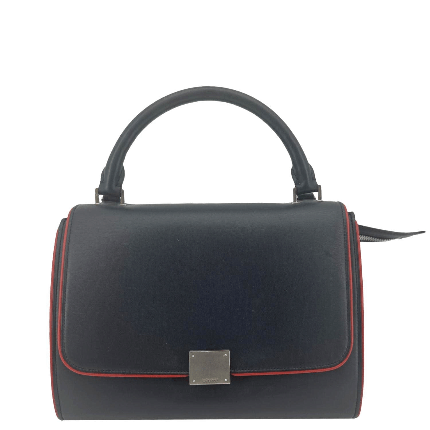 Celine Trapeze Small 2way Leather Tote Shoulder Bag Blue
