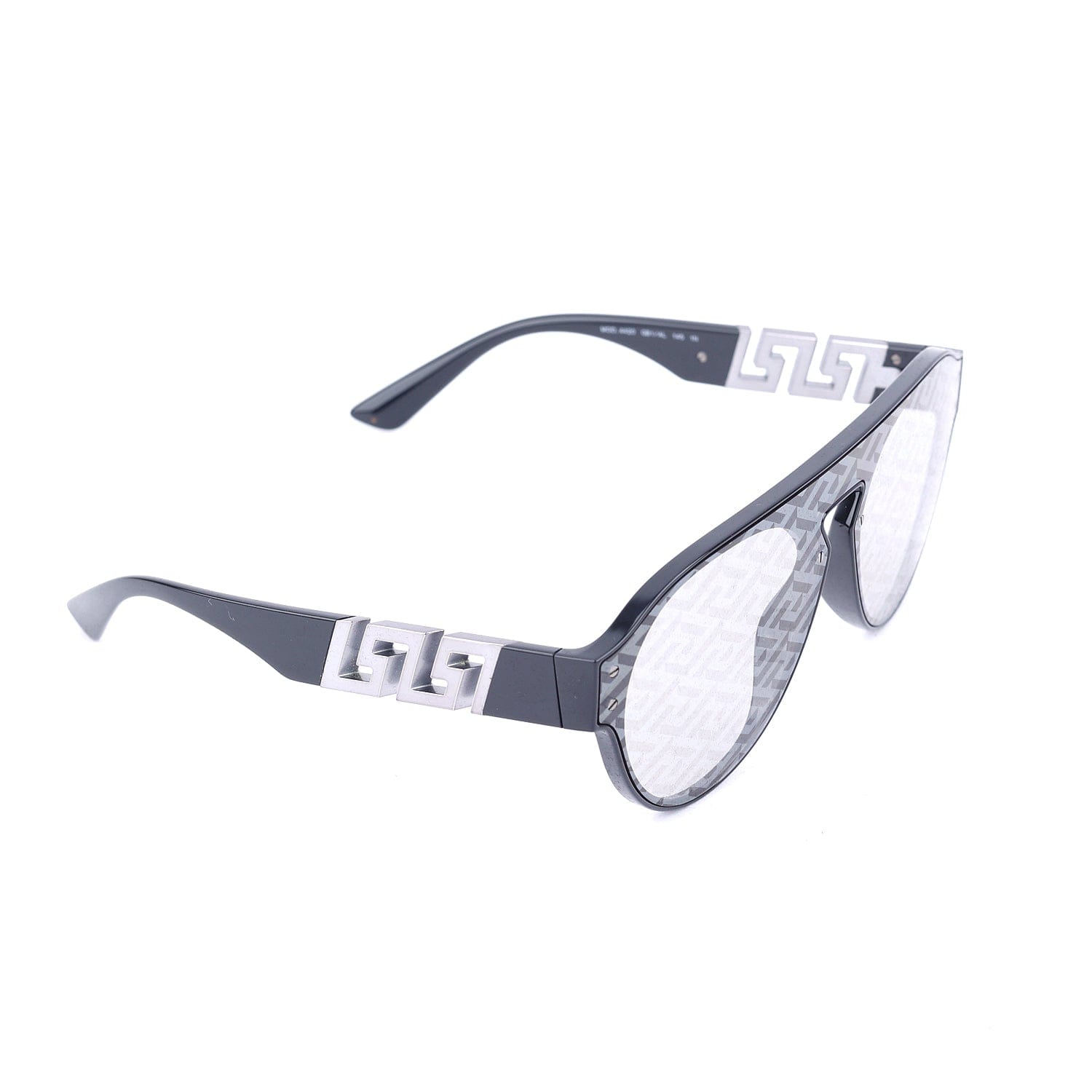 Versace Monogram Silver Aviator Sunglasses