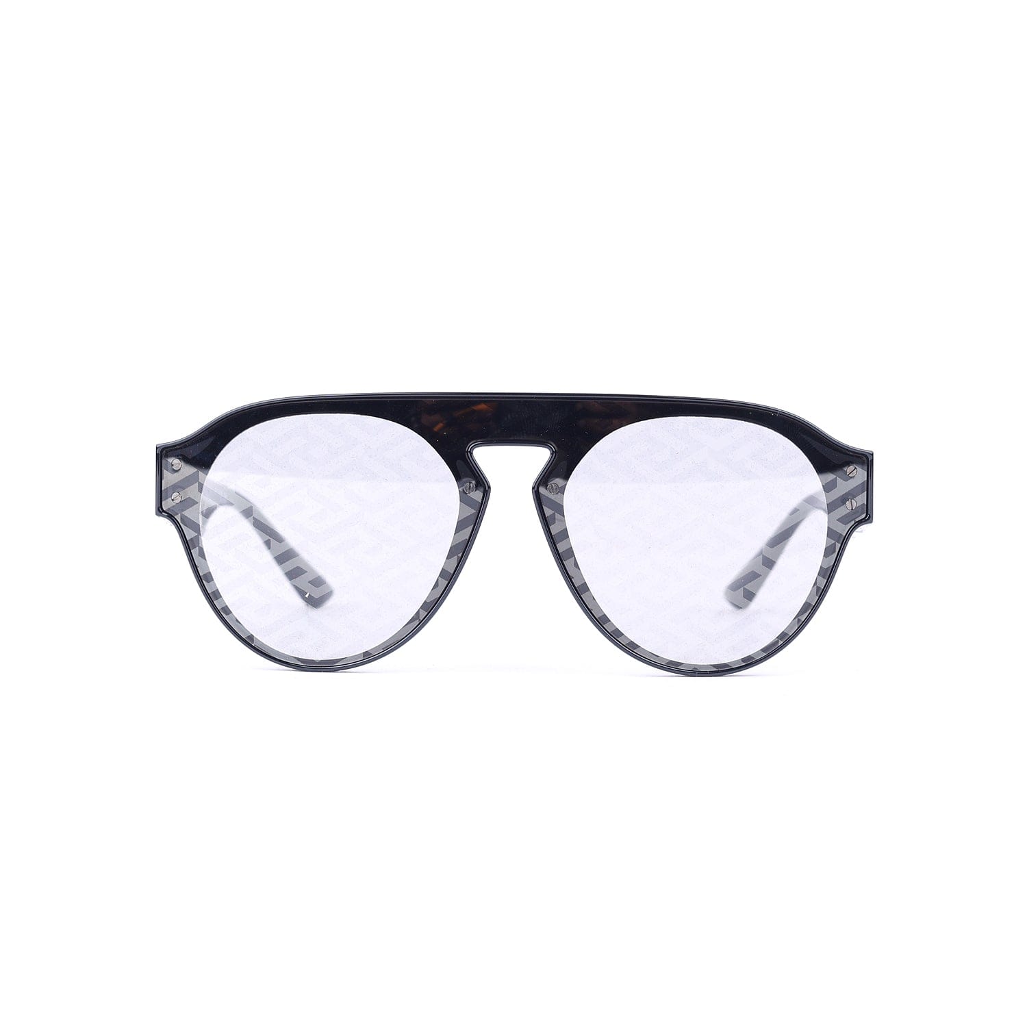 Versace Monogram Silver Aviator Sunglasses