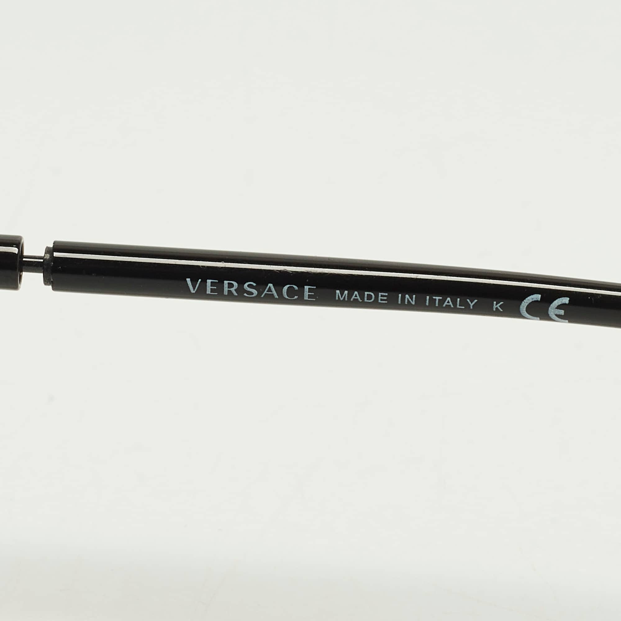 Versace Black/gold Tone Mod 4337 Medusa Studded Round Sunglasses