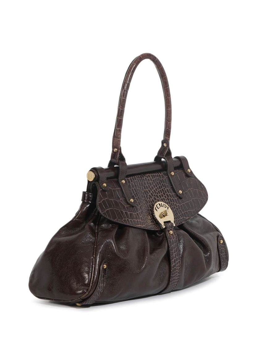Fendi Magic Croc Leather Tote Bag