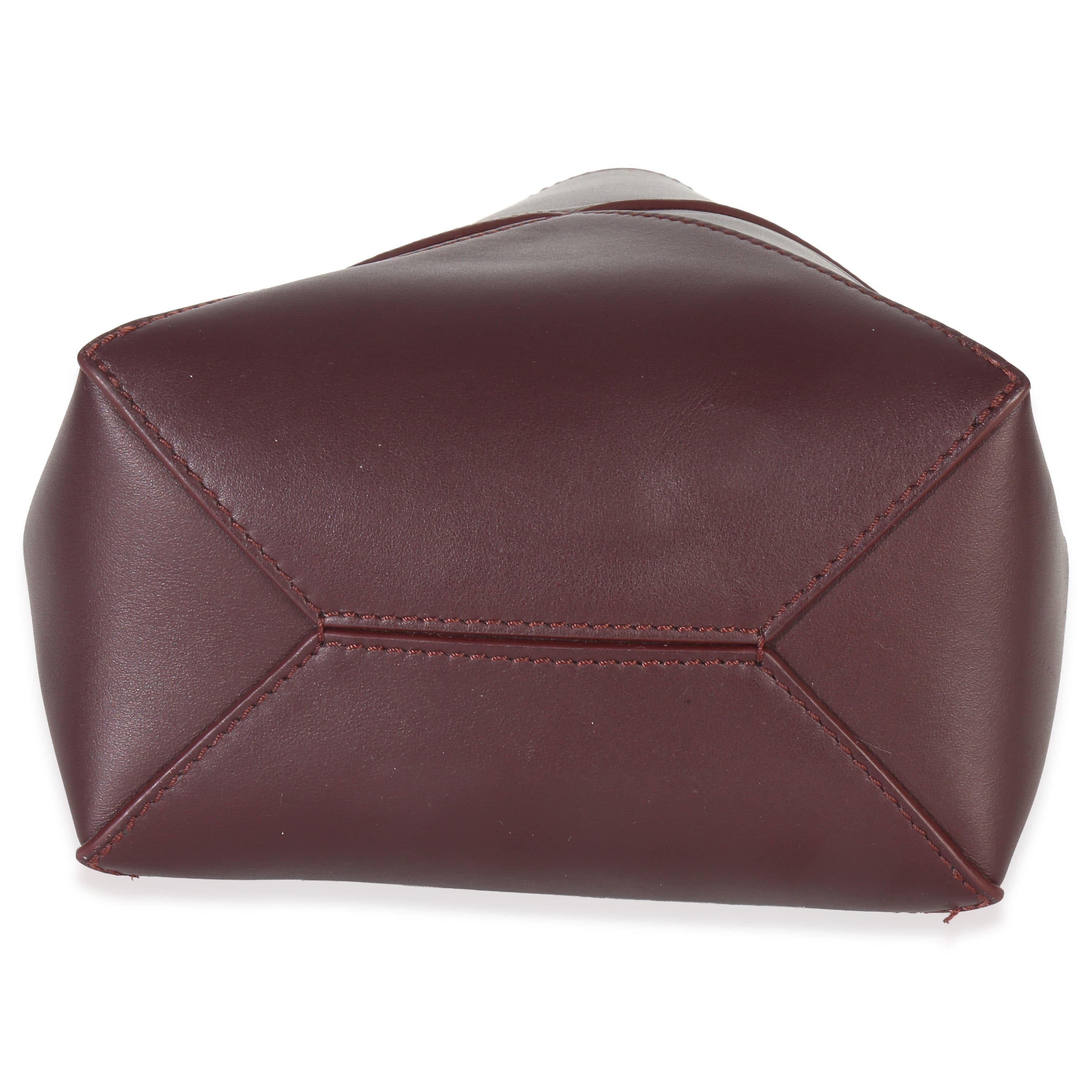 Loewe Burgundy Calfskin Mini Puzzle Fold Tote