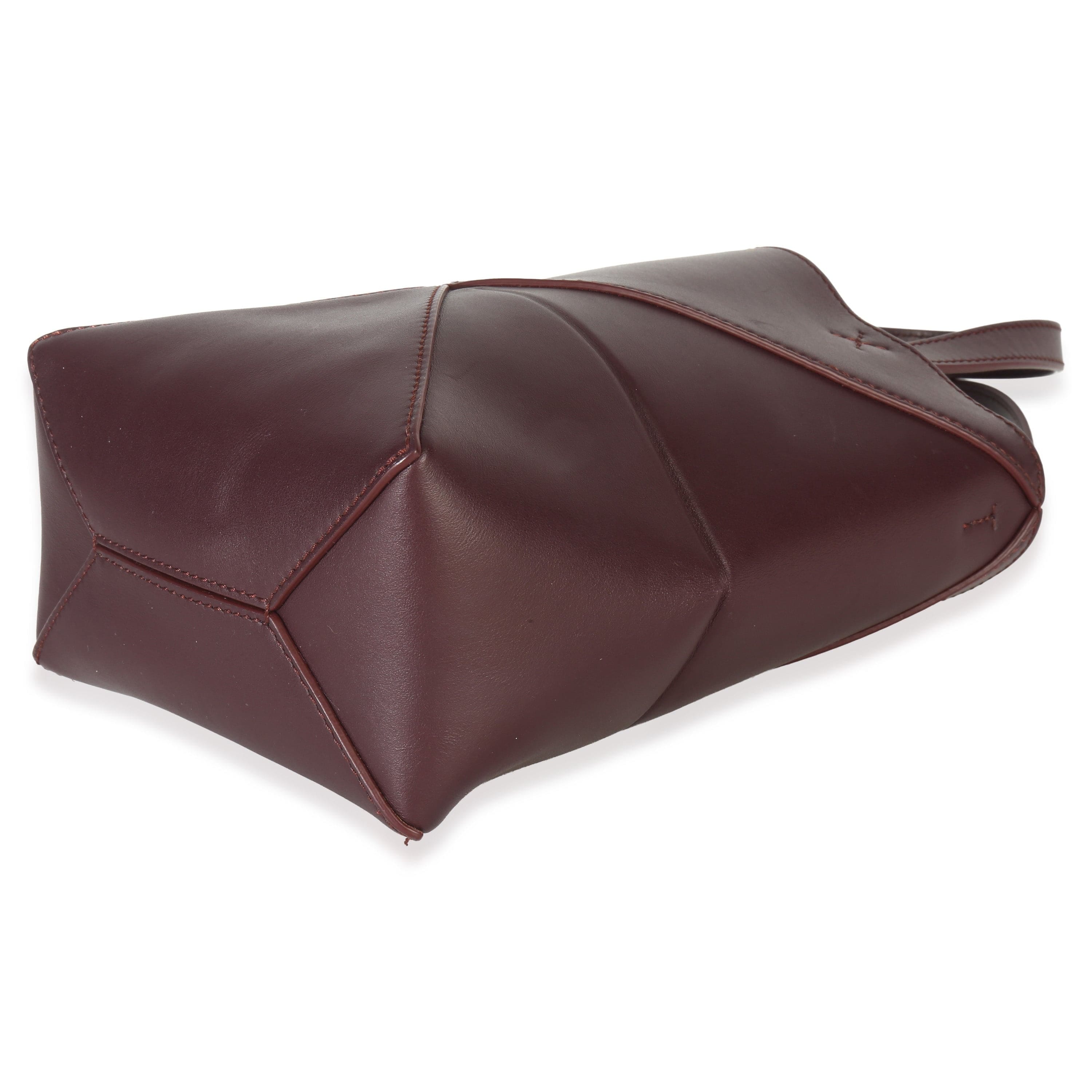 Loewe Burgundy Calfskin Mini Puzzle Fold Tote