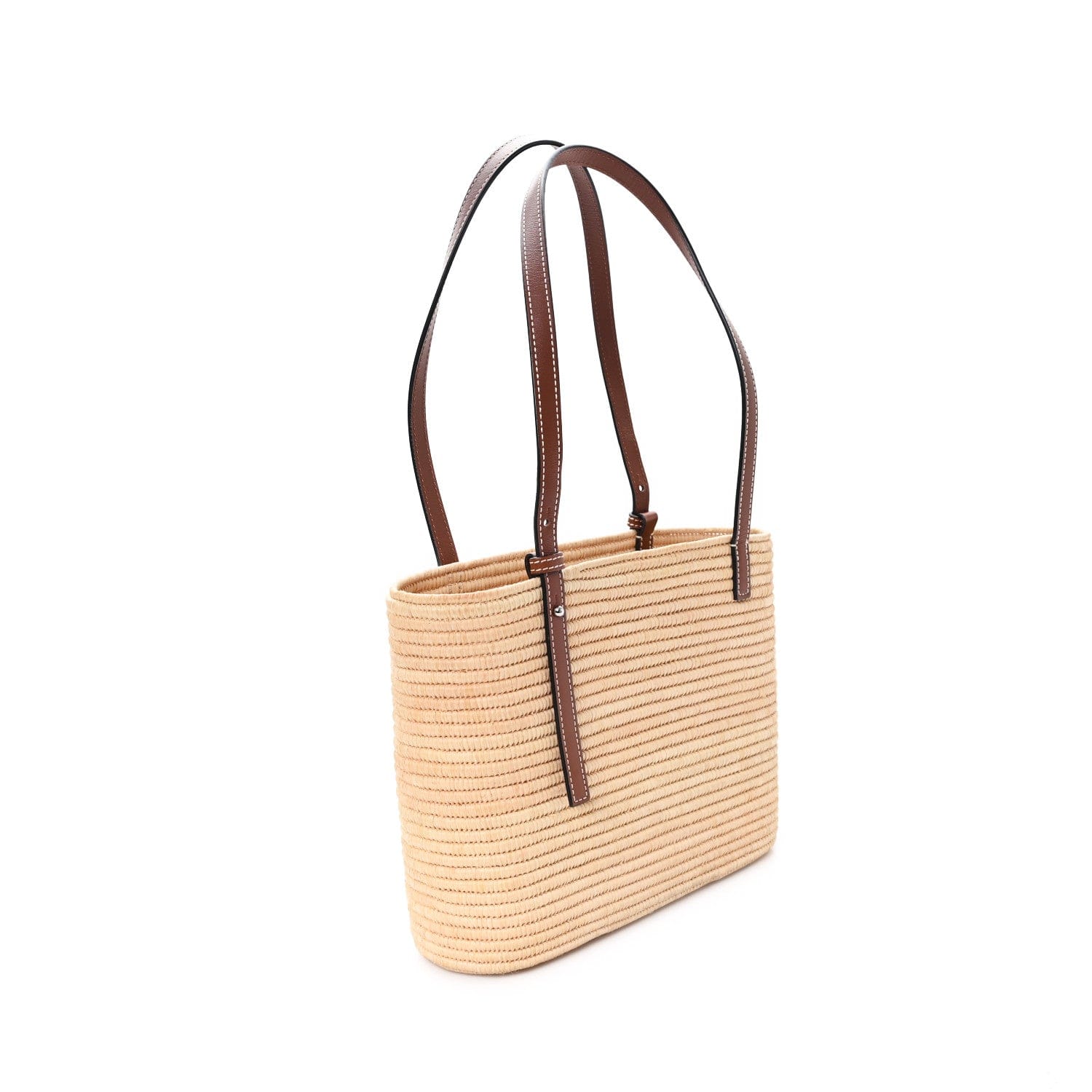 Loewe Raffia Small Square Basket Tote Bag Natural Tan