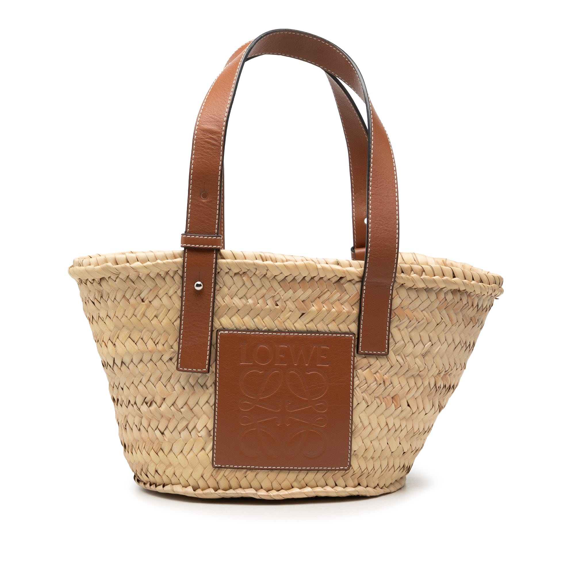 Loewe Small Raffia Anagram Basket Tote