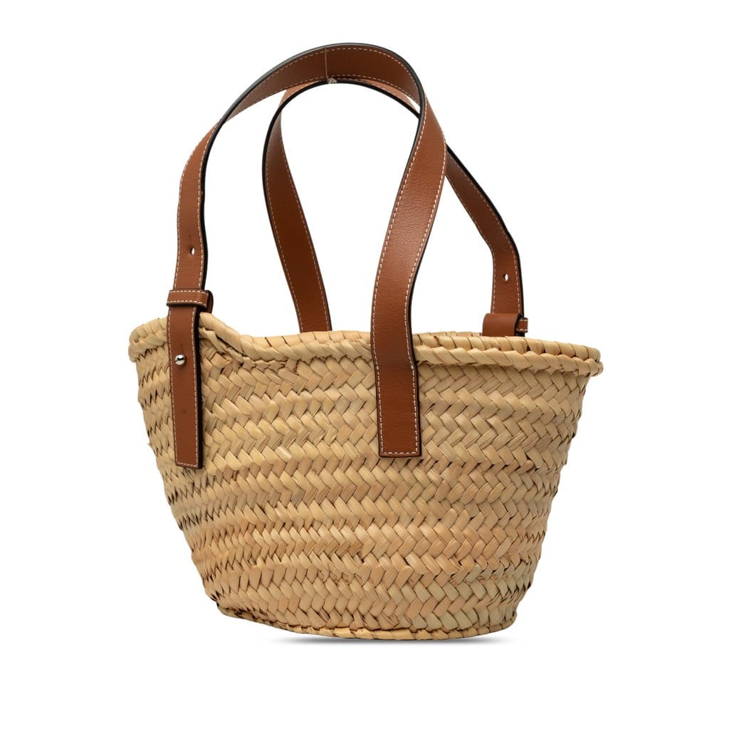 Loewe Small Raffia Anagram Basket Tote
