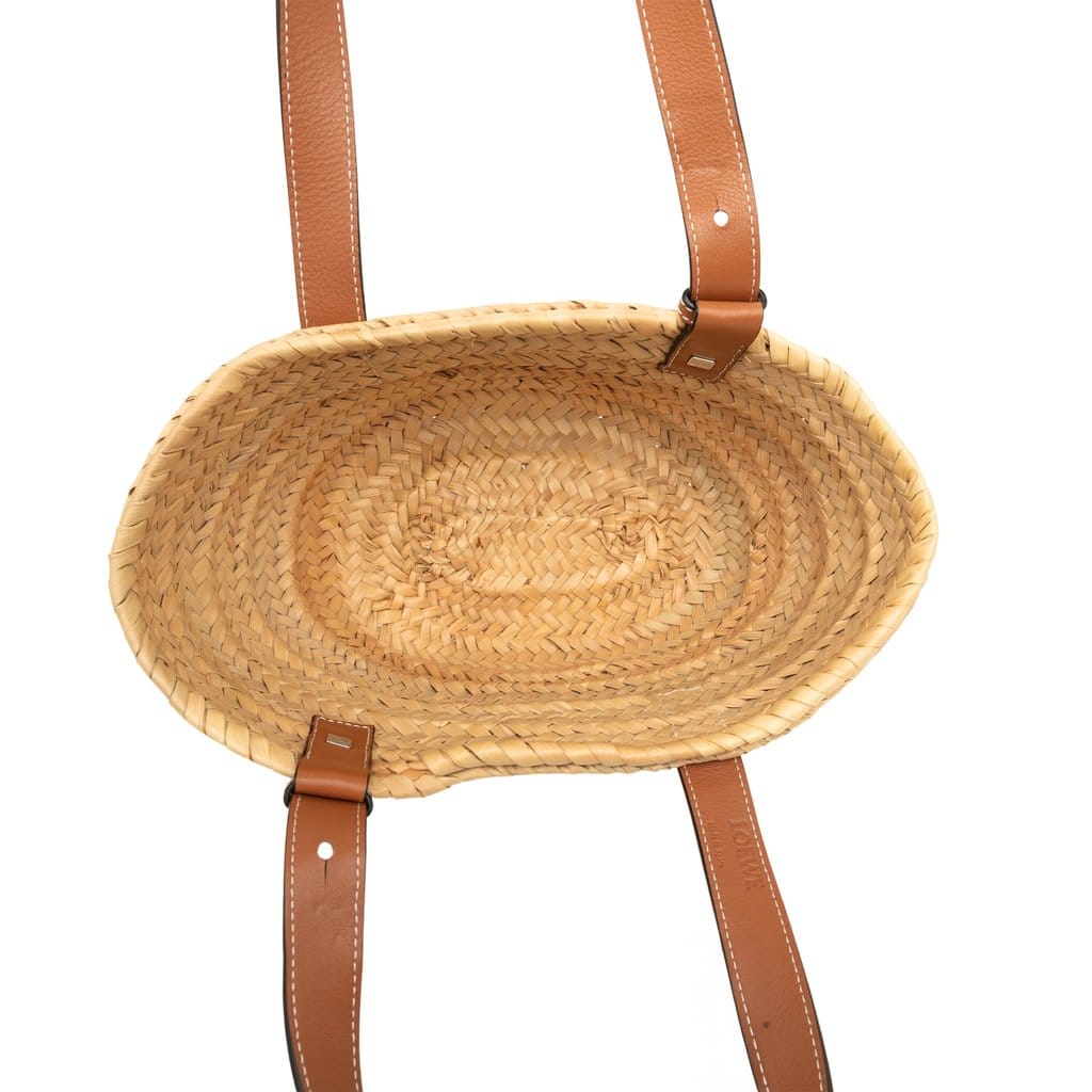 Loewe Small Raffia Anagram Basket Tote