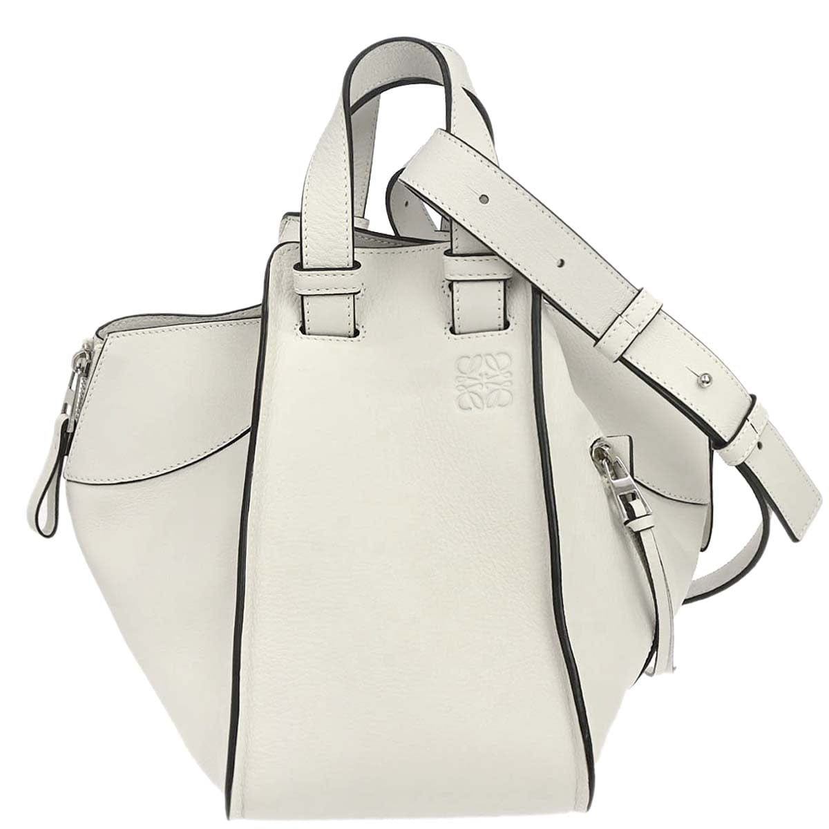Loewe White Calfskin Hammock 2way Shoulder Tote Handbag