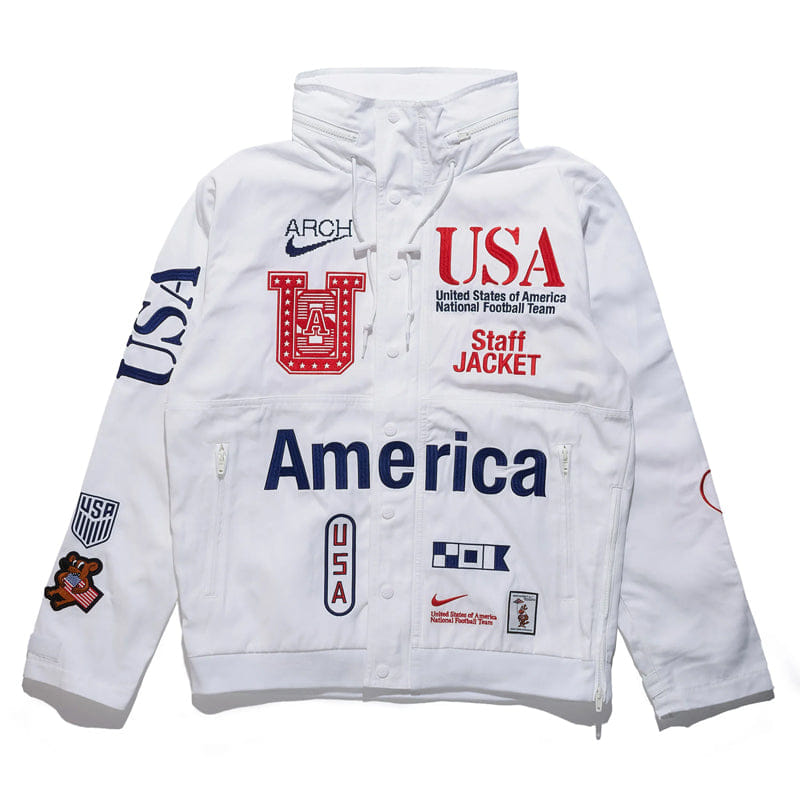 Nike Virgil Abloh Archive x USA x Nike Woven Staff Jacket - White/Deep Royal Blue