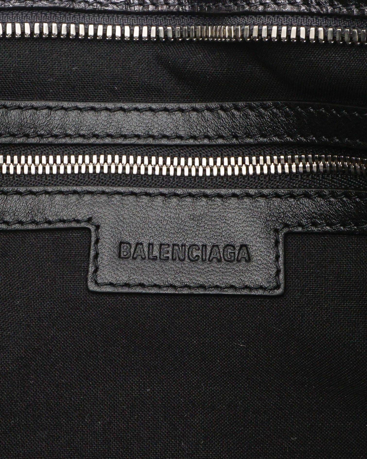 Balenciaga Metallic Grey Arena Lambskin Small Le City Shoulder Bag