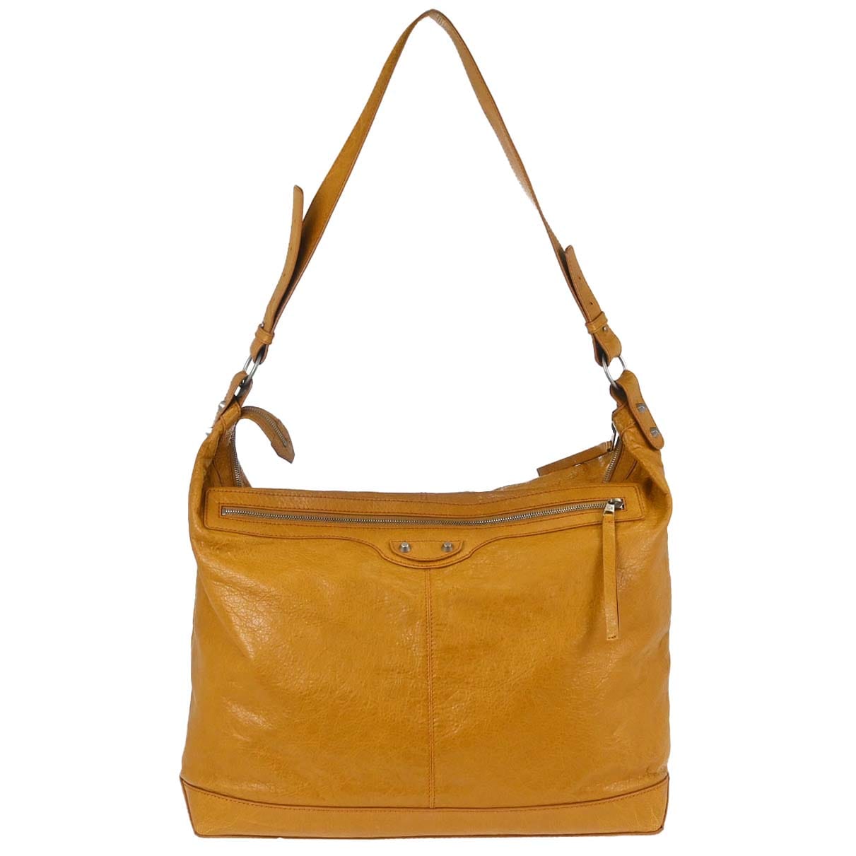 Balenciaga Brown Lambskin Courier Shoulder Bag