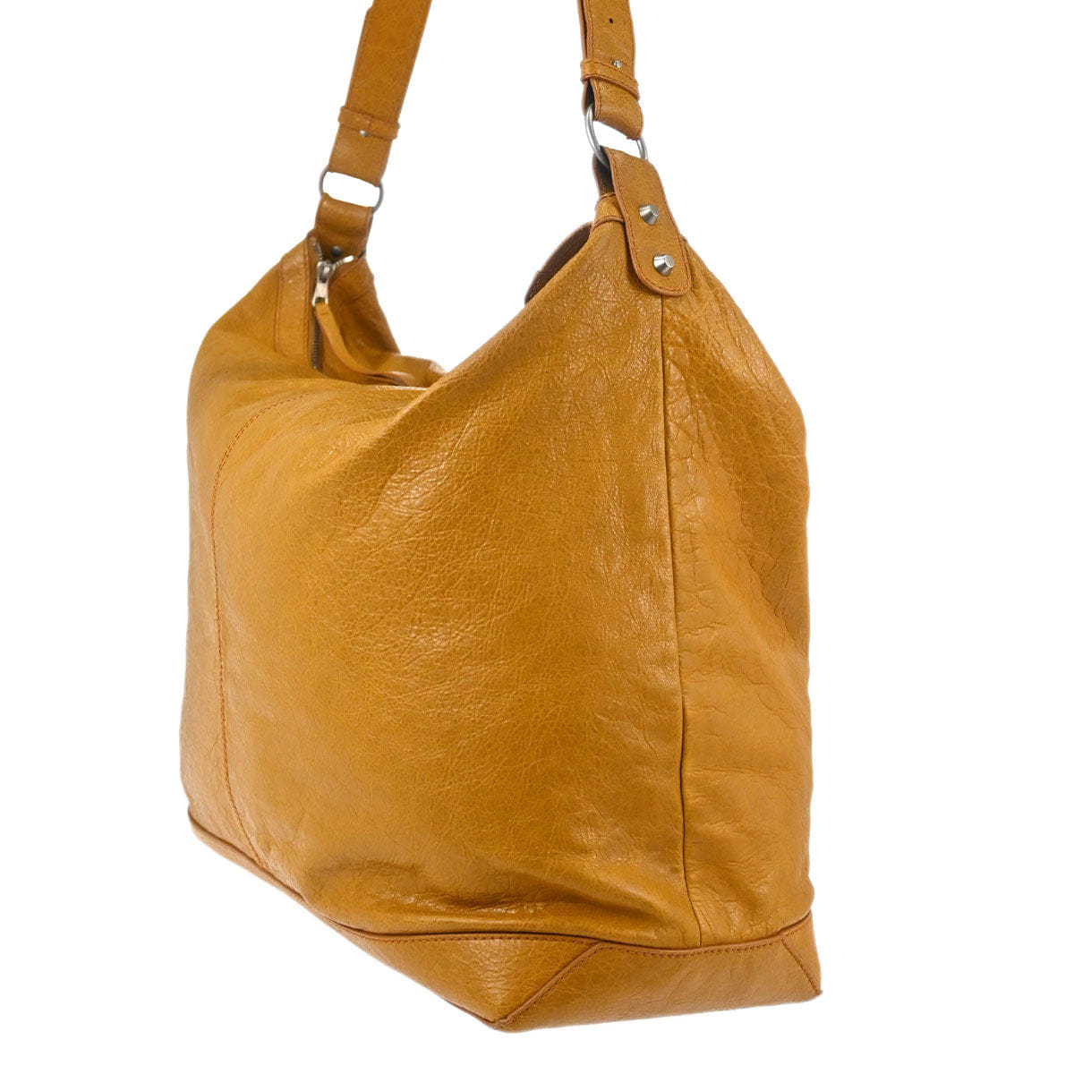 Balenciaga Brown Lambskin Courier Shoulder Bag