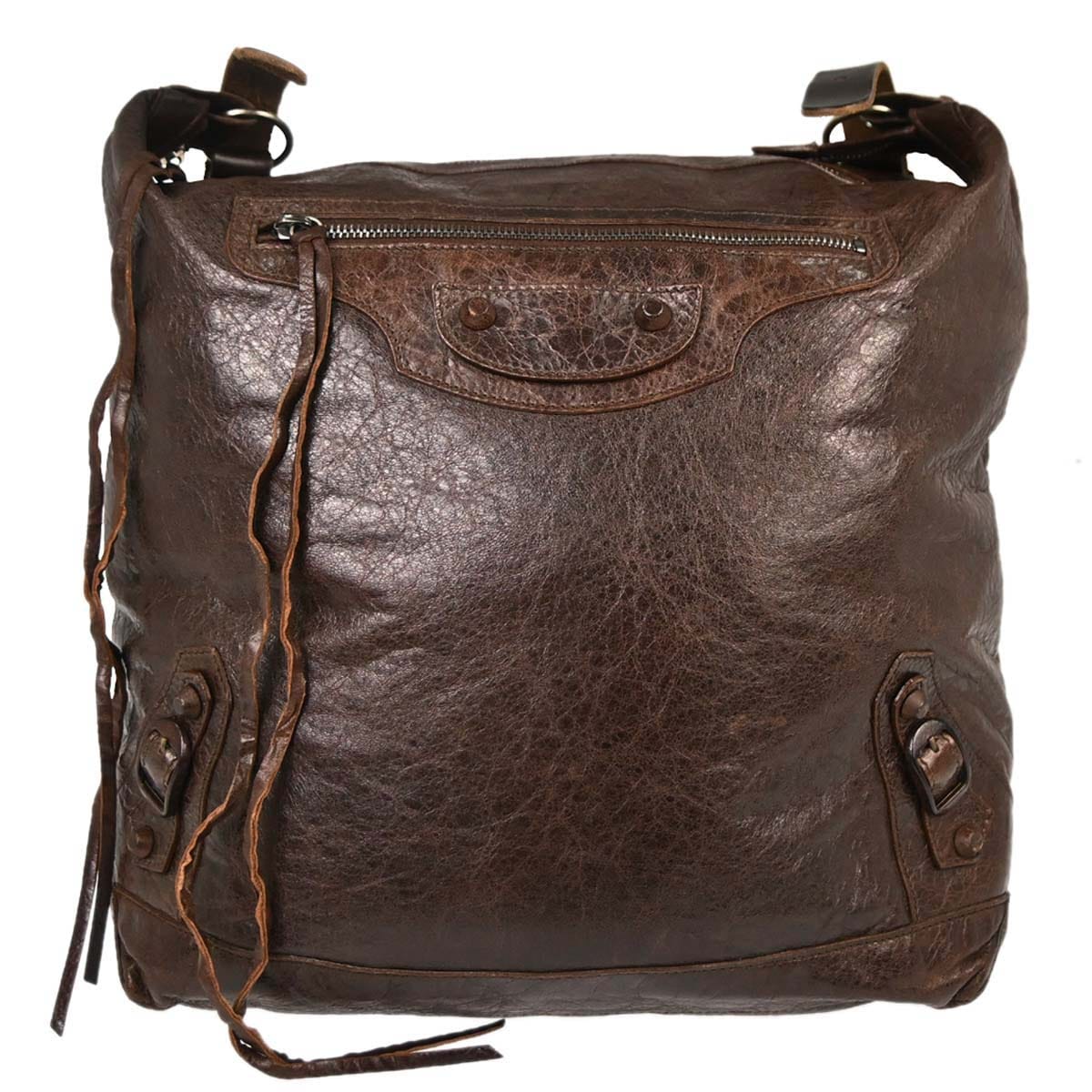 Balenciaga Brown Lambskin The Day Shoulder Bag