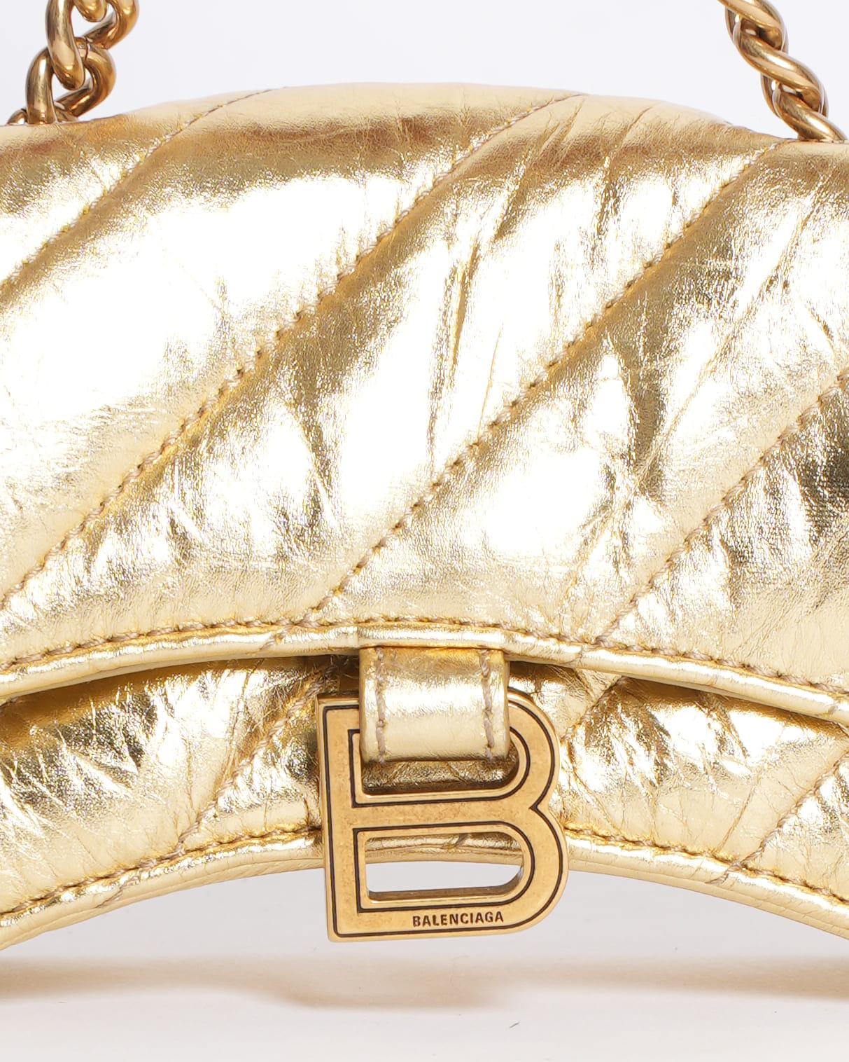Balenciaga Crush Gold - Tone Foil Shoulder Bag