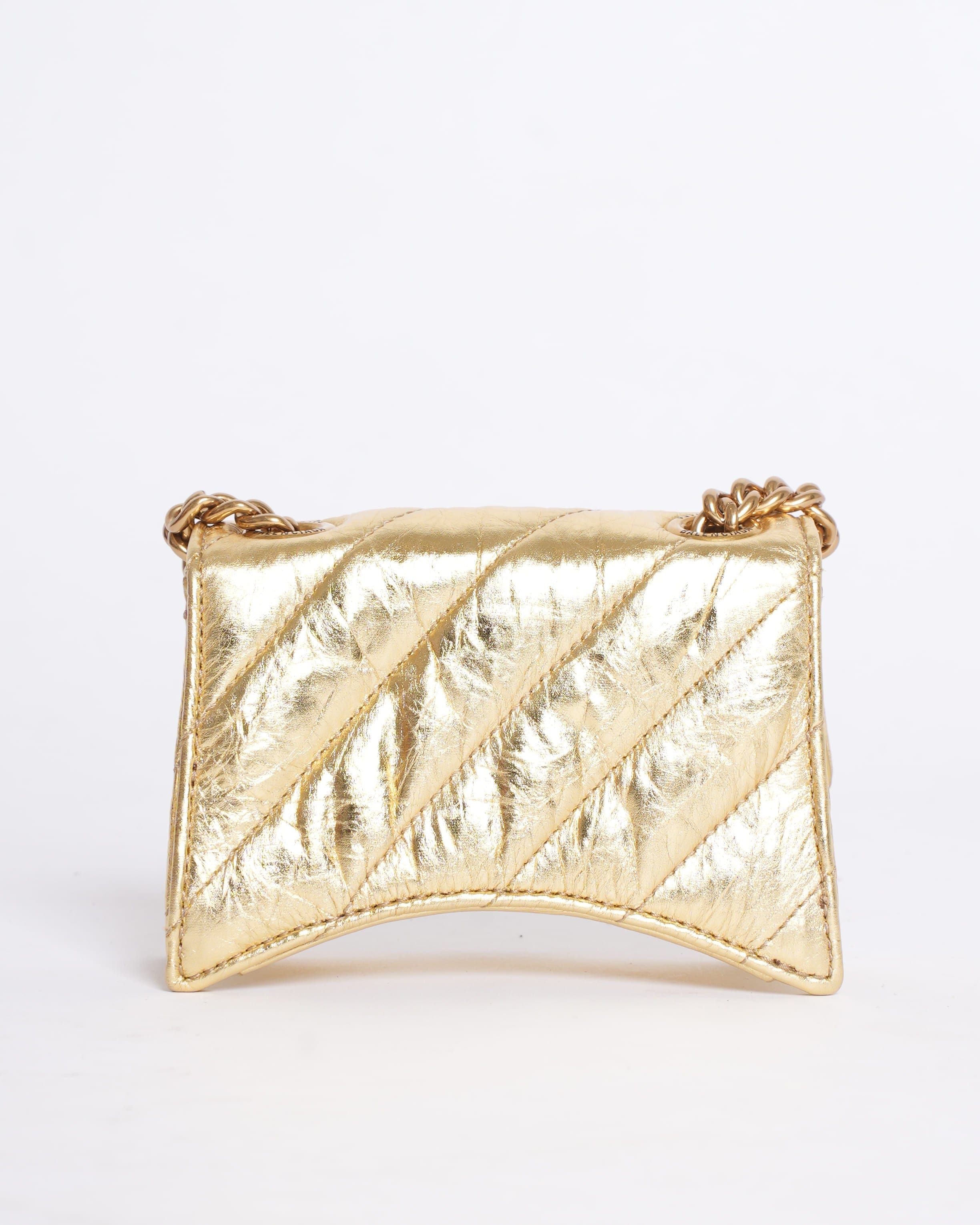 Balenciaga Crush Gold - Tone Foil Shoulder Bag
