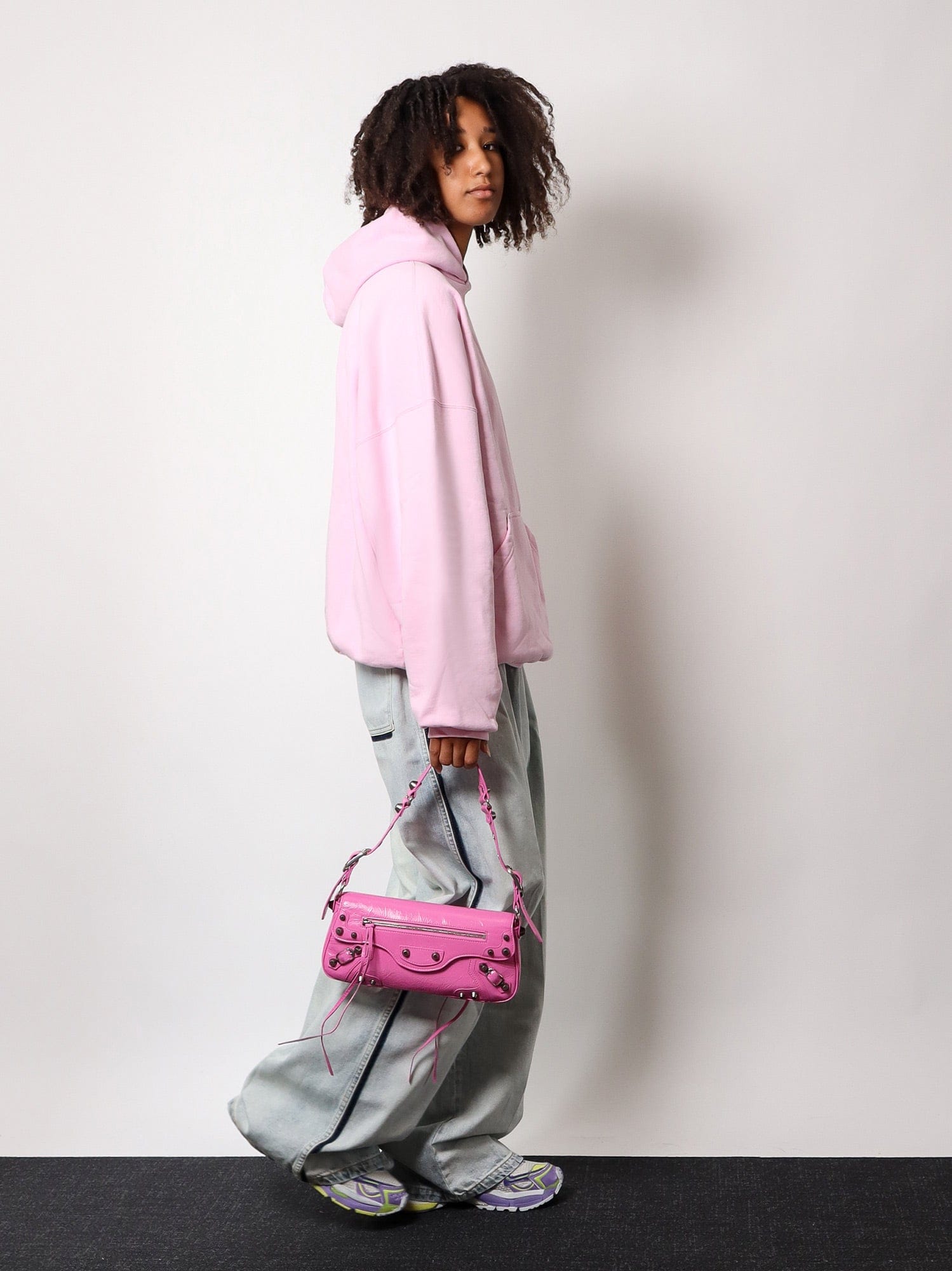 Balenciaga Leather shoulder bag with metal details