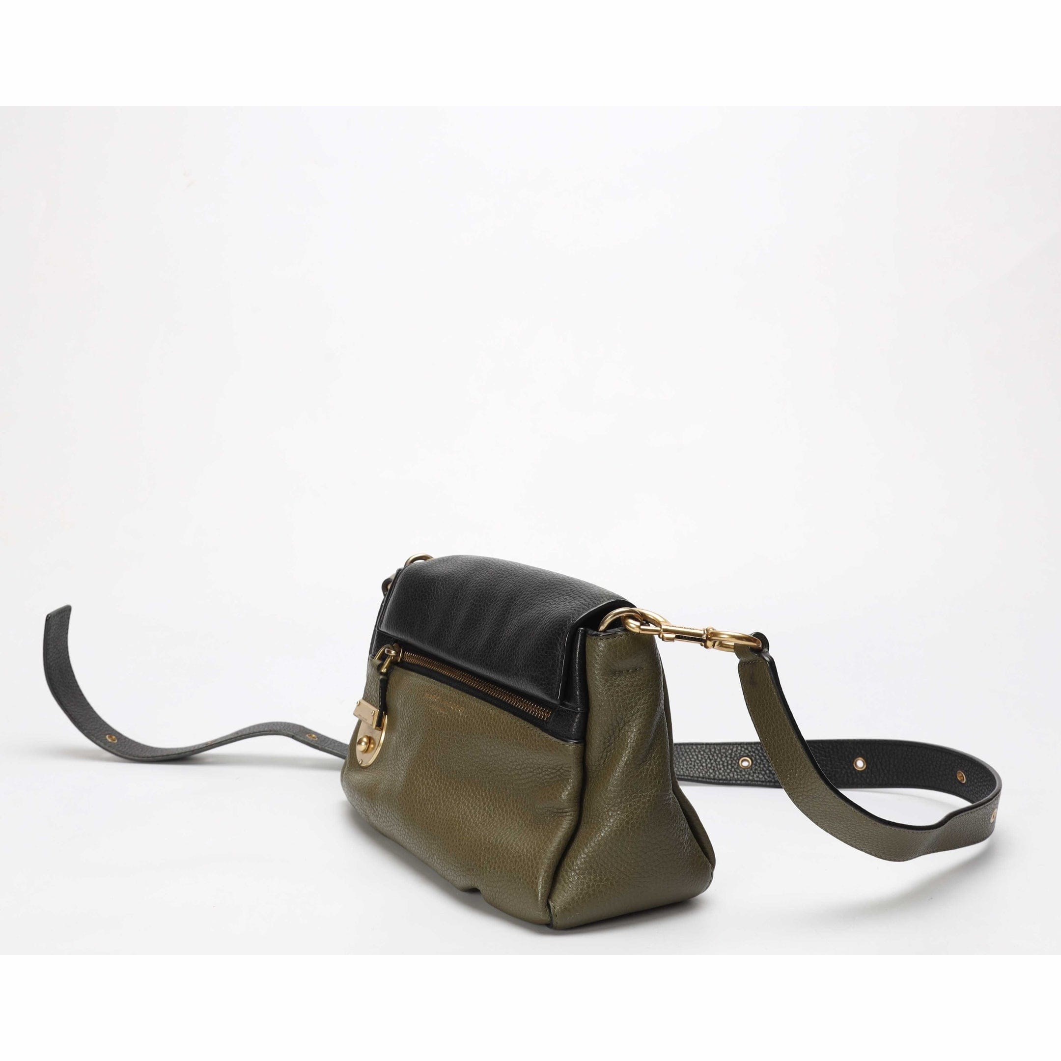Marc Jacobs Olive Pebbled Calfskin Crossbody Bag